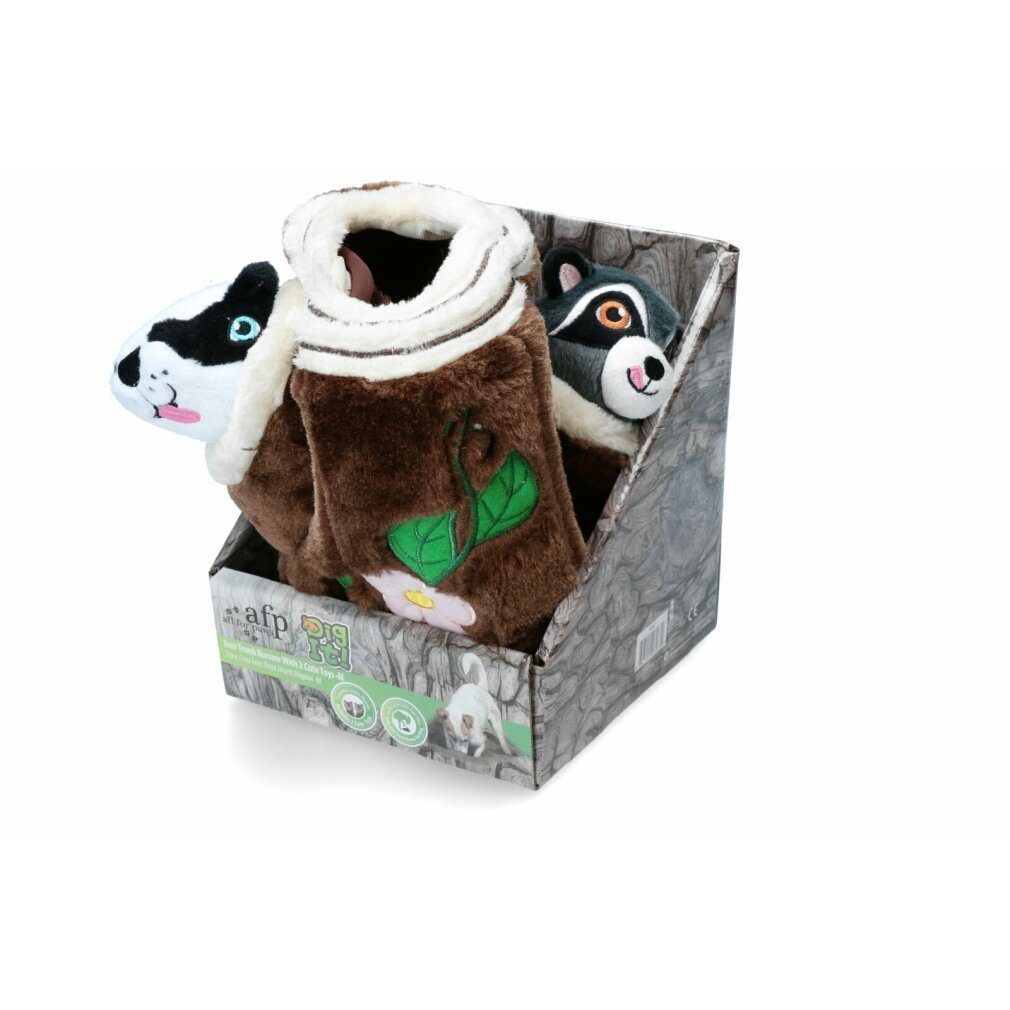 all for paws Tierball AFP Dig it - Tree Trunk Burrow - M with 2 cute toys