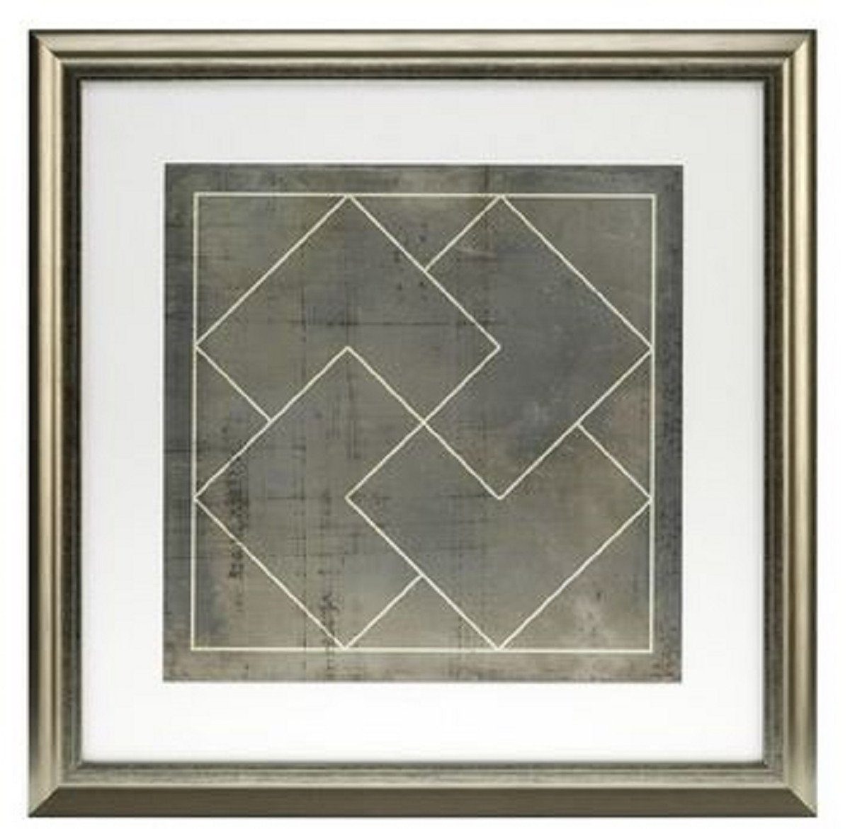 57 Wanddeko Set Holzrahmen geometrische Formen Padrino / cm Bilder Grau x Casa Blaupausen mit - Luxus Bilderrahmen 57 - Gold H.