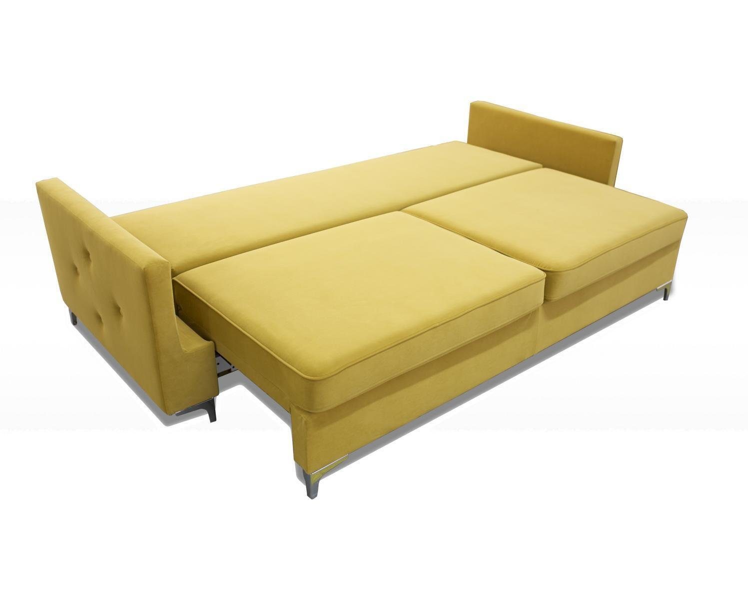 Blauer Dreisitzer Made Stoff Sofa Europe Möbel Polster in Neu, luxus Chesterfield JVmoebel 3-er Gelb
