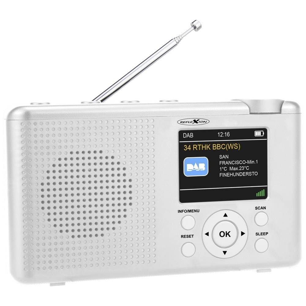 Akku Radio (wiederaufladbar) Reflexion mit weiß DAB-Radio Tragbares