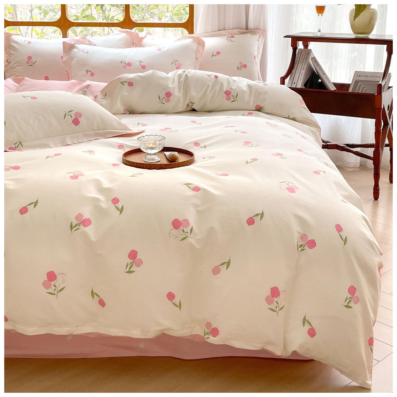 KEAYOO Bettwäsche Blumen, Baumwolle, 2 teilig, Baumwolle Bettwäsche Blumenb günstig online kaufen