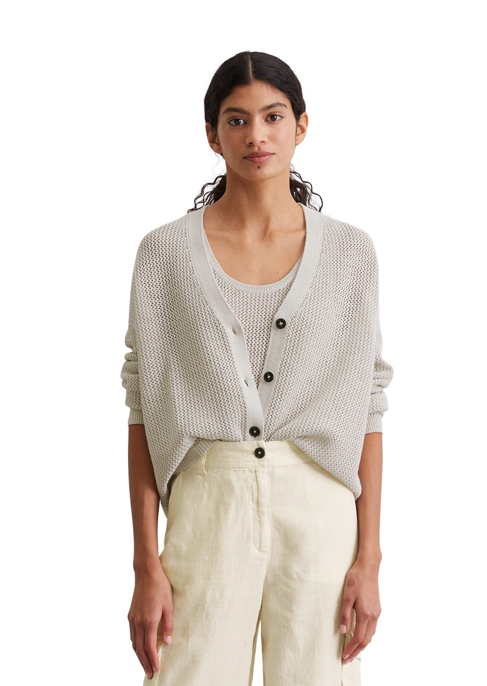 Cardigan aus Baumwolle-Leinen-Mix