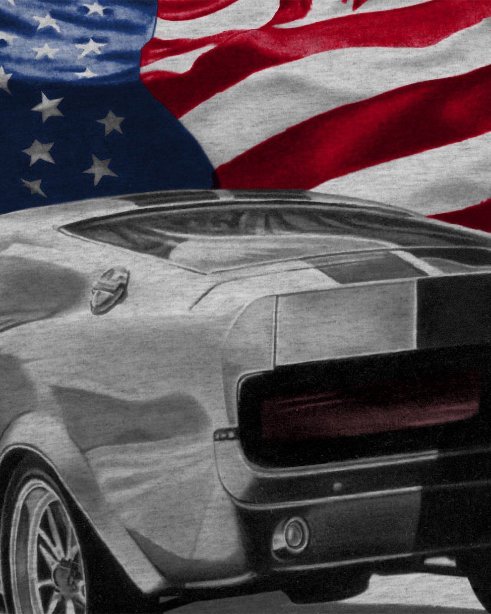 style3 T-Shirt Stars Stripes Muscle Car günstig online kaufen