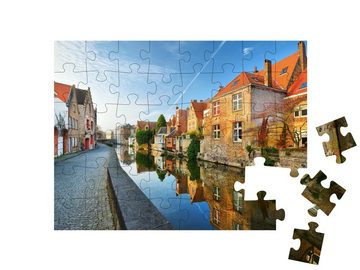 puzzleYOU Puzzle Brugge (Brügge) Kanal und Stadtansicht, Belgien, 48 Puzzleteile, puzzleYOU-Kollektionen