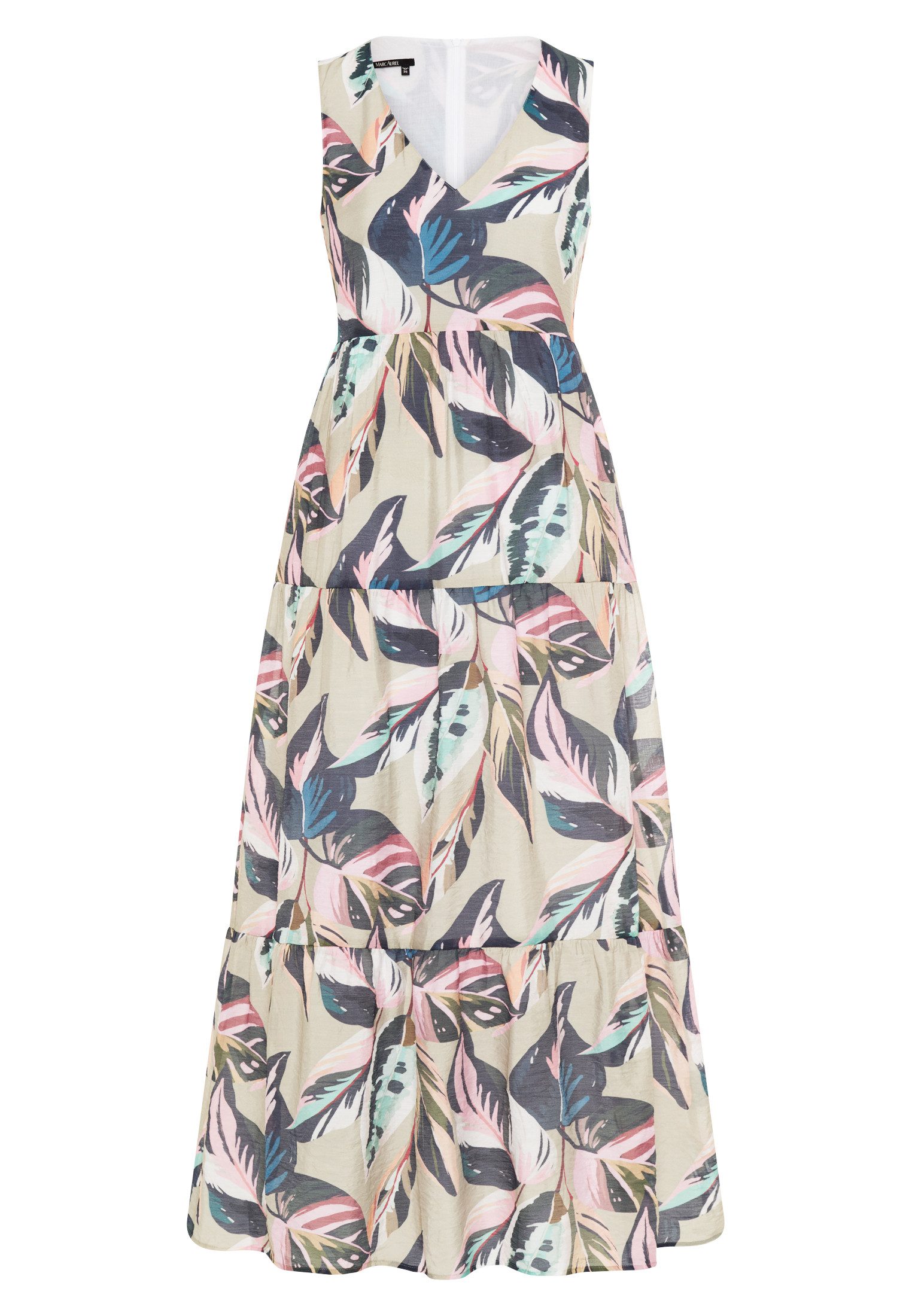 MARC AUREL Maxikleid mit Blätterprint