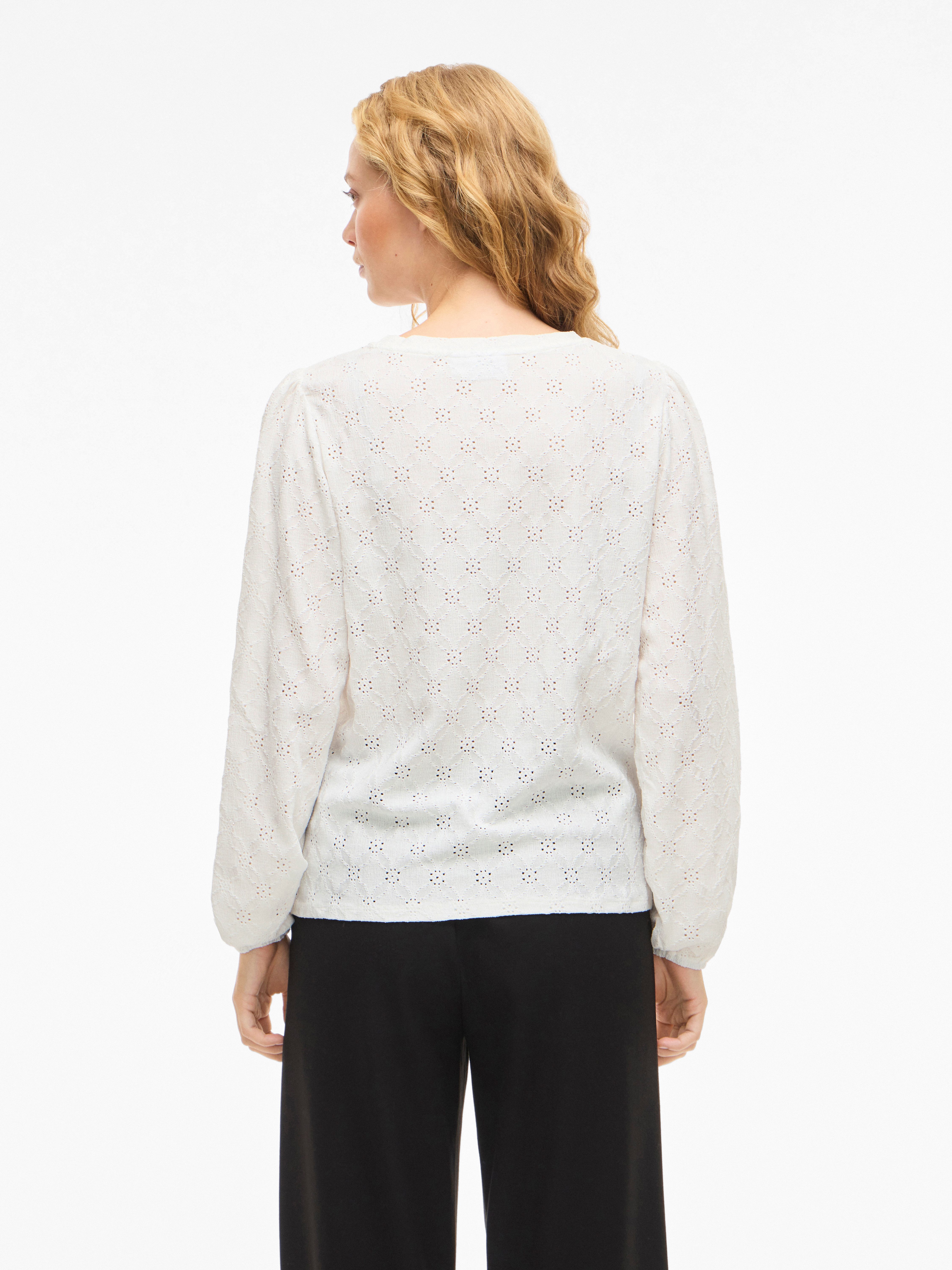 Vila Langarmshirt VIASTA O-NECK L/S TOP - NOOS