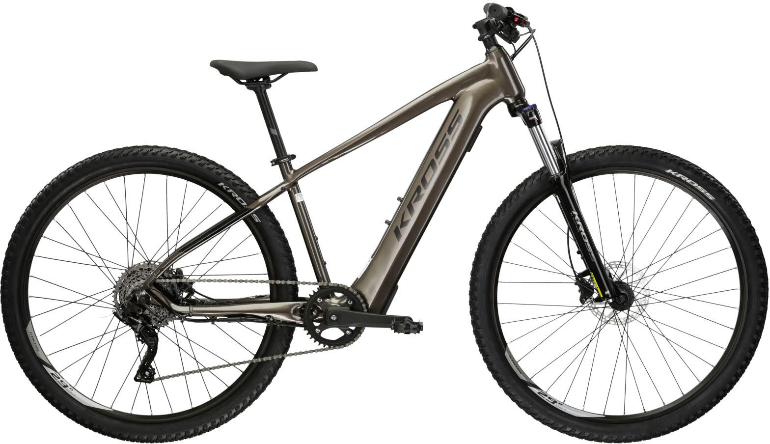 Kross E-Bike Mountainbike KROSS E-MTB Hexagon Boost 2.0 29" braun, 8 Gang microSHIFT ACOLYTE M5180M Schaltwerk, Kettenschaltung, Heckmotor, 349,2 Wh, Pedelec, Elektrofahrrad für Damen und Herren