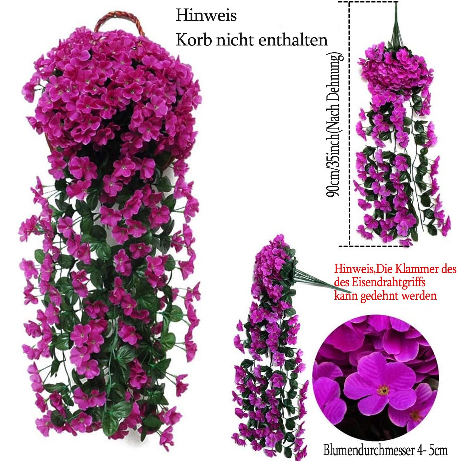 Kunstblumenstrauß Künstlich Hängende Blumen, Kunstblumen Veilchen günstig online kaufen