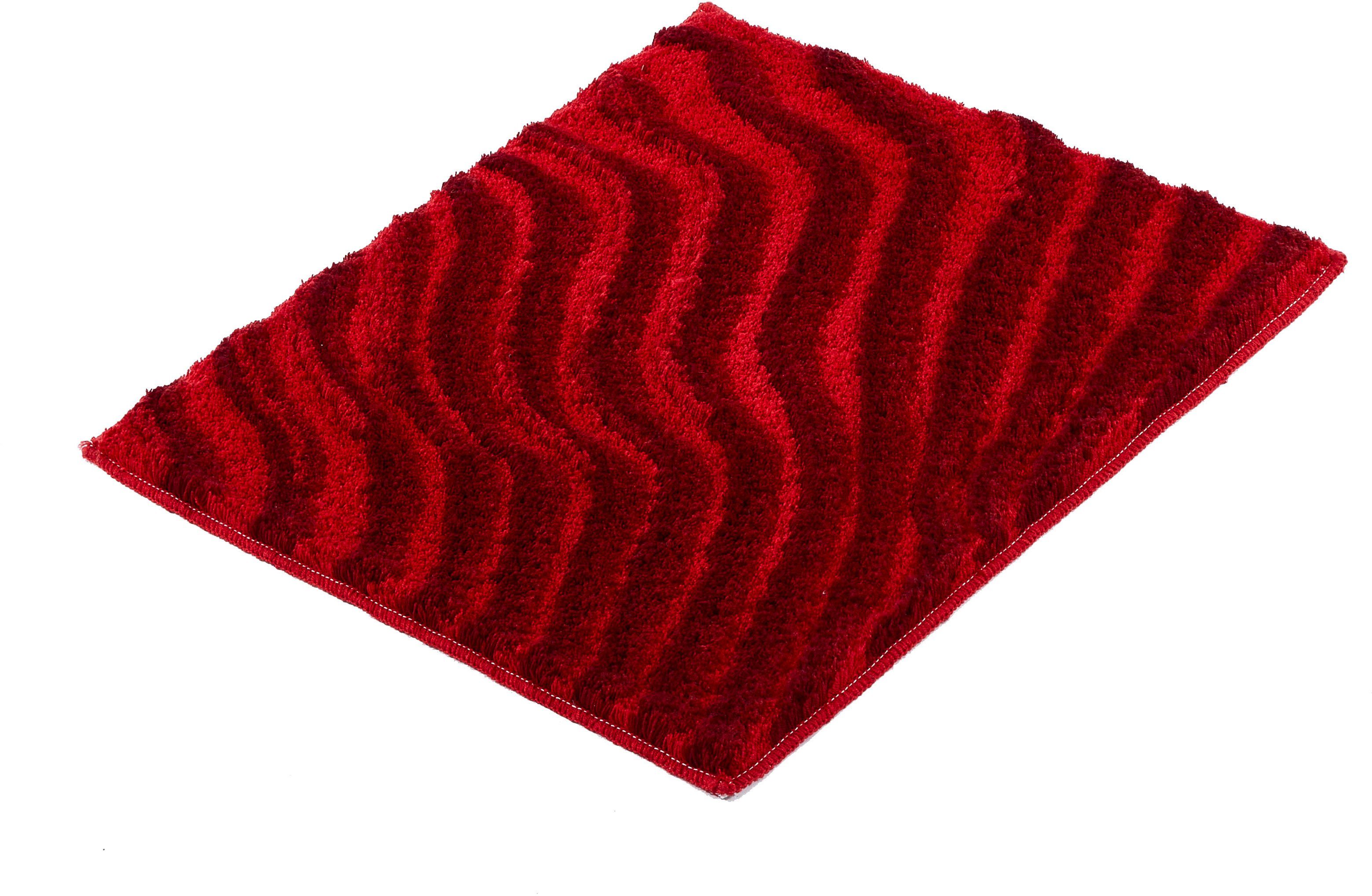 Kleine Wolke Badematte Terrace, Badvorleger, Badezimmer Teppich, Höhe 23 mm, rutschhemmend beschichtet, fußbodenheizungsgeeignet, Polyacryl, rechteckig, Badteppich, modernes Wellen Design, Hoch-Tief Effekt