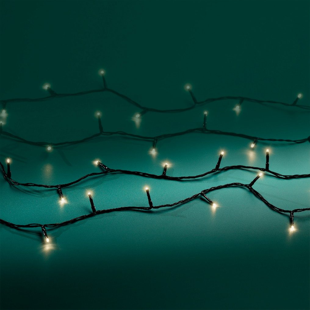 Kaemingk LED-Lichterkette Lumineo Basic mit Dimmer warmweiß outdoor schwarz, Dimmbar, Timer