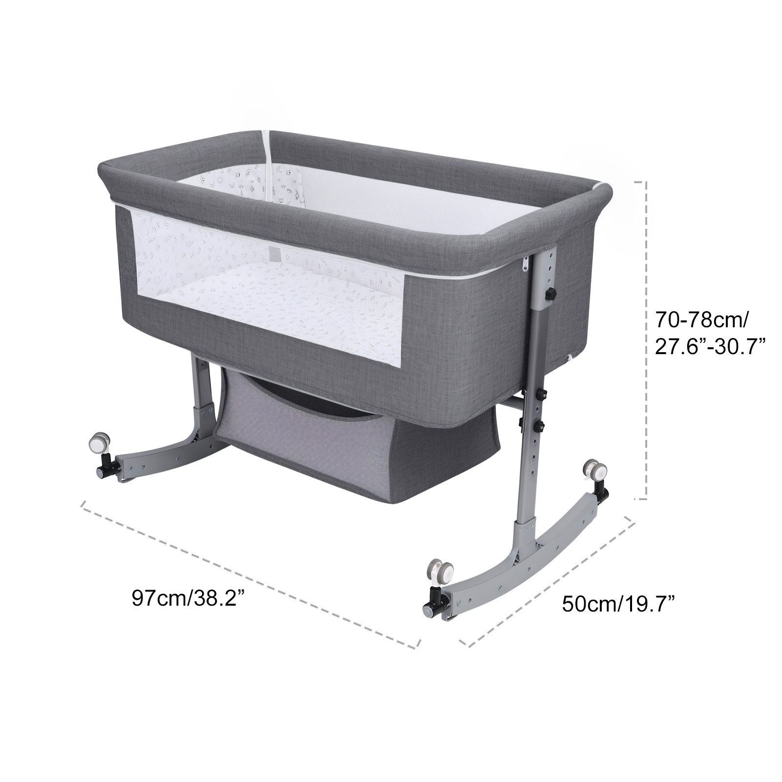 Rutaqian Babybett 3in1 Baby Beistellbett Reisebett Babybett mit Moskitonetz günstig online kaufen