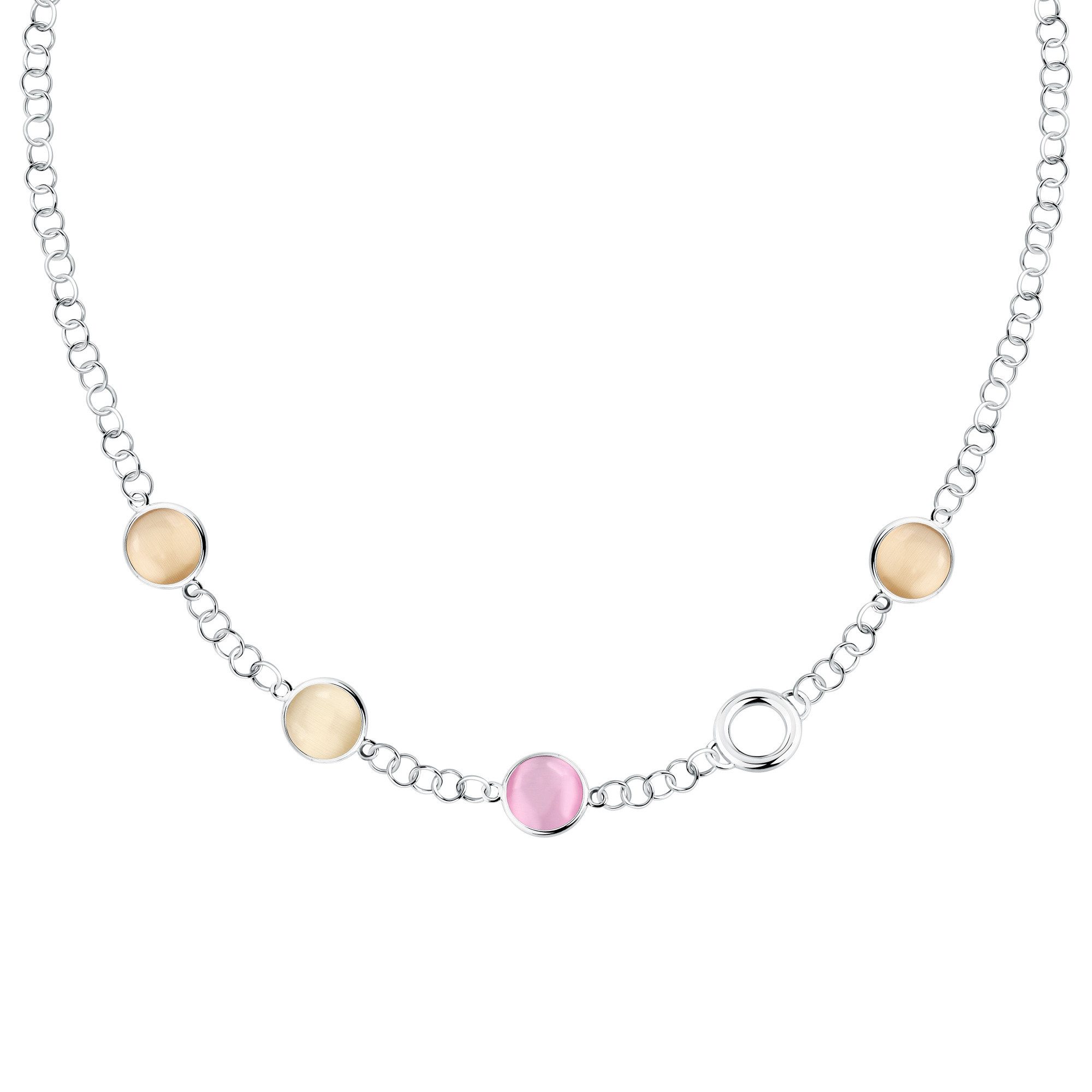 MORELLATO Collier Venezia Halskette SAZM20 925 Silber Katzenaugensteine 40+5 cm Damen