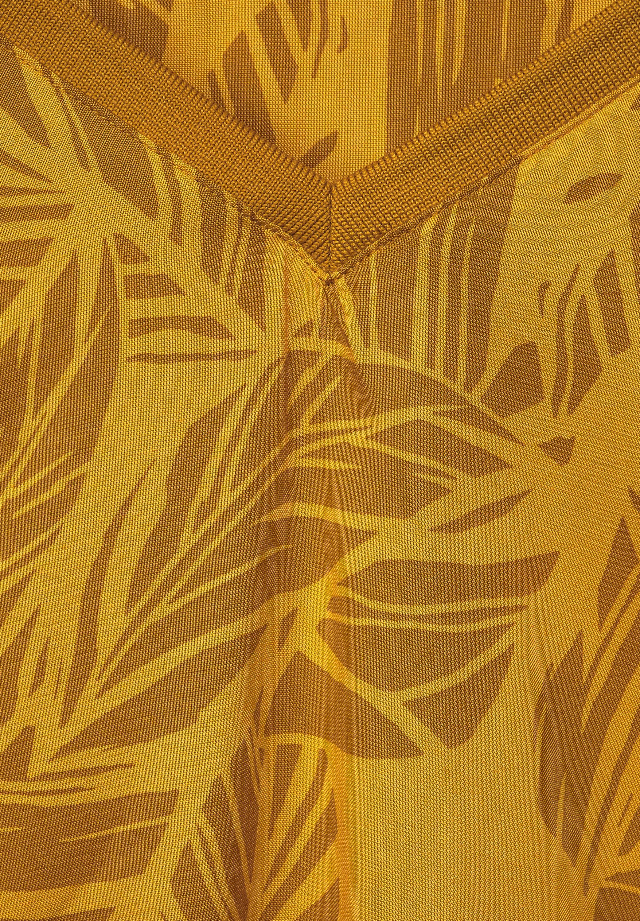 Klassische Bluse mit Blätter yellow Cecil Bluse Print curry