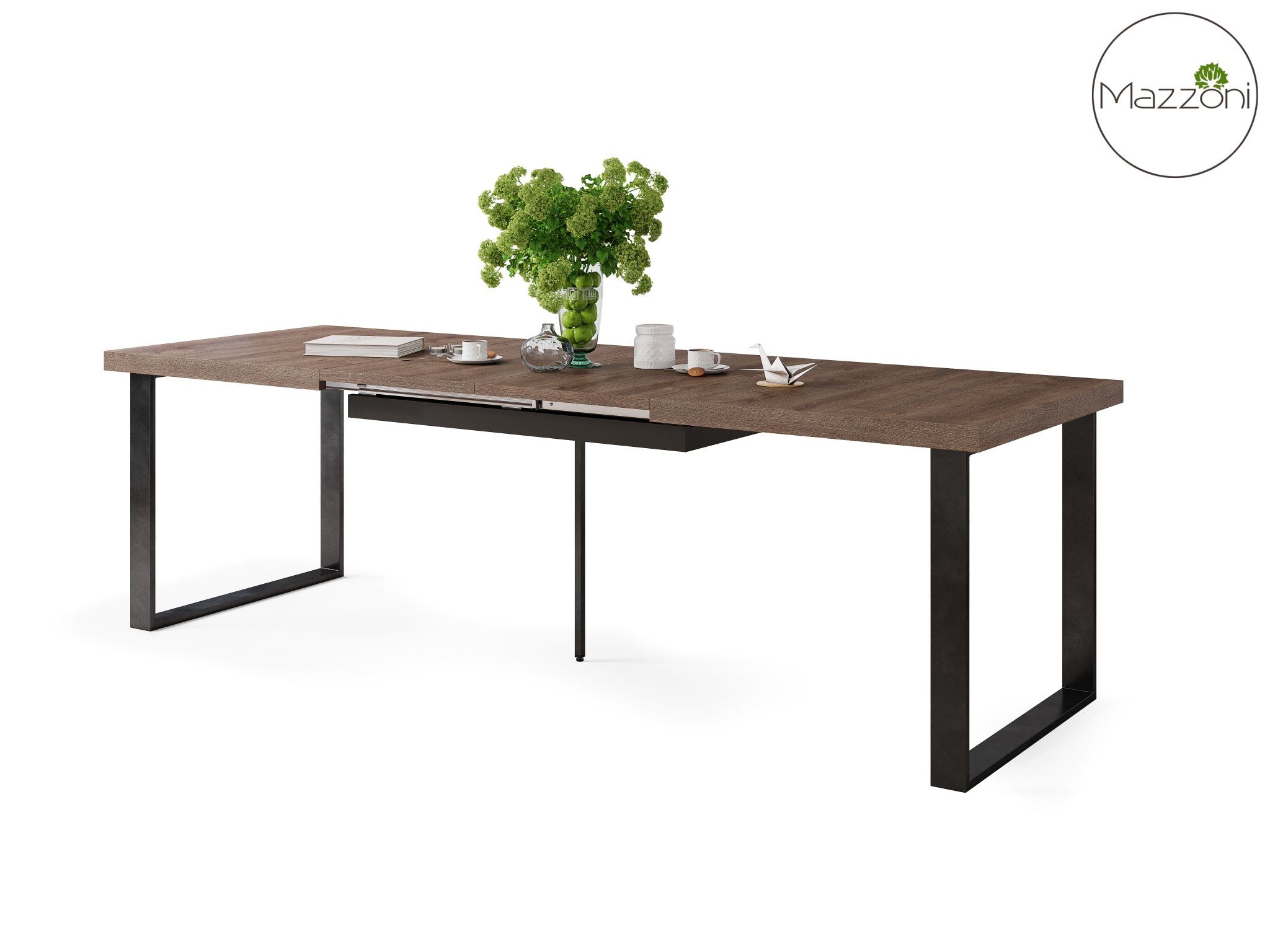 dunkel Esstisch ausziehbar bis Eiche matt Mazzoni Schwarz cm Tisch Avella - 310 Esstisch Design 160
