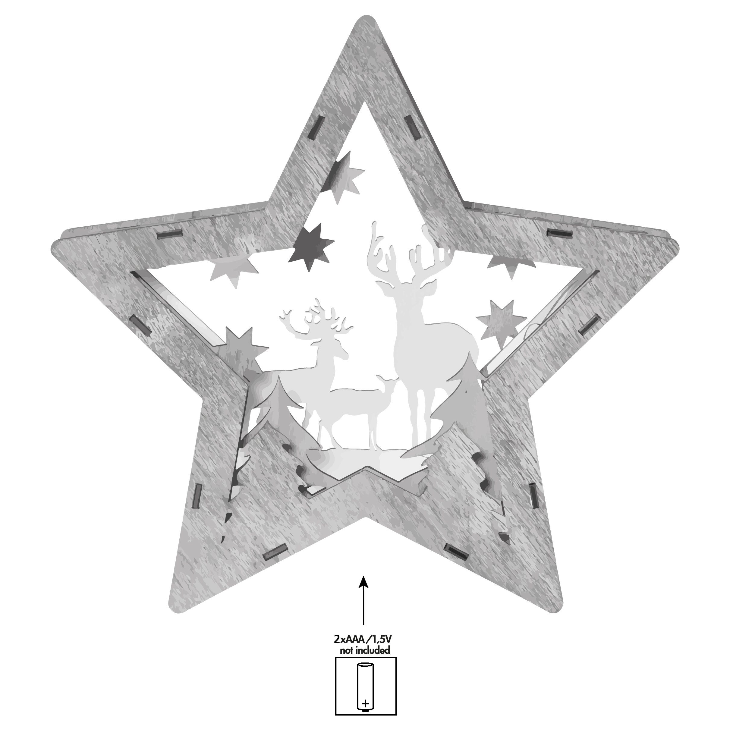 Star STAR Weihnachtsdeko Ster Fauna, Trading, Fauna Star TRADING Dekolicht Tischdeko LED Trading LED von