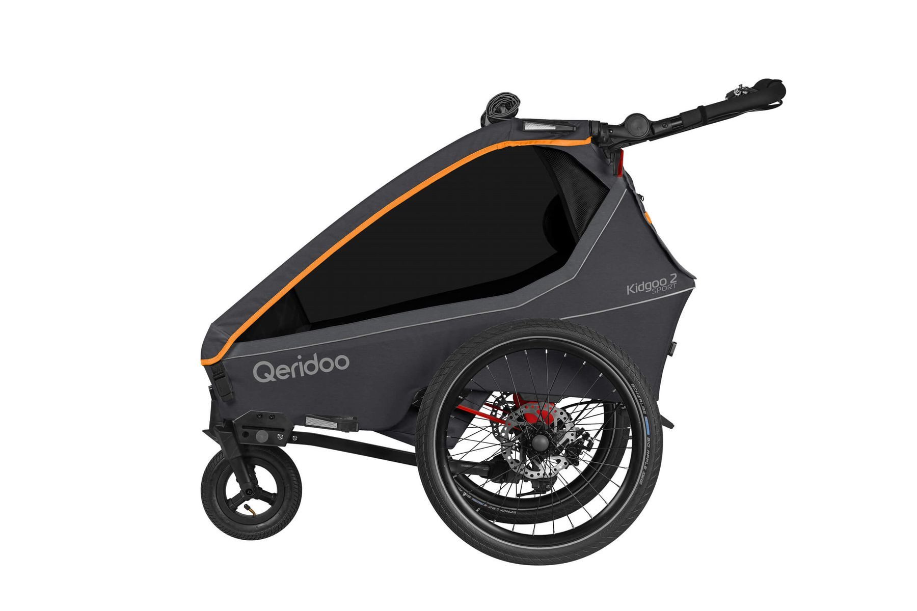 Qeridoo Fahrradkinderanhänger Kidgoo 2 Sport FIDLOCK Edition, ab 6 Monate-ca. 6 Jahre, zwei Kinder, Fahrradanhänger, Buggy, Jogger