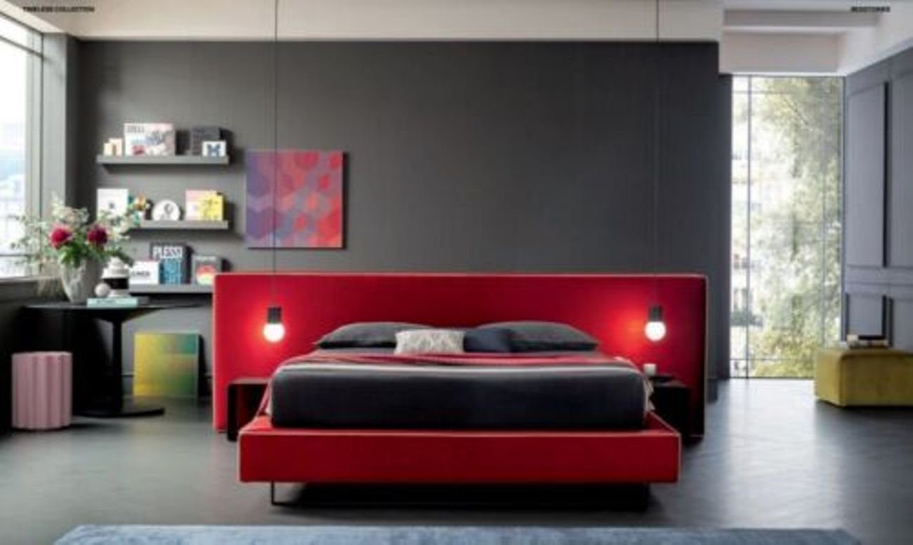 JVmoebel Polsterbett, Design Luxus Doppel Hotel Betten Stoff Luxus Schlafzimmer Bett Italien