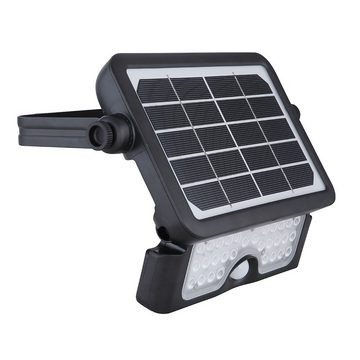 etc-shop LED Solarleuchte, LED-Leuchtmittel fest verbaut, Warmweiß, LED Solarleuchte Solarlampe Baustrahler Schwenkbar Sensor Schalter