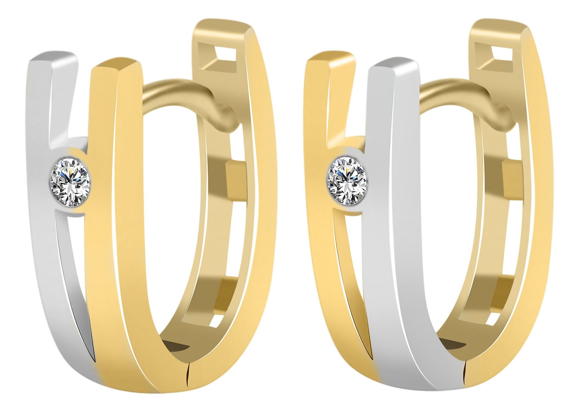 Klappcreolen Ohrringe – Klappcreole aus 333 Gold mit Zirkonia