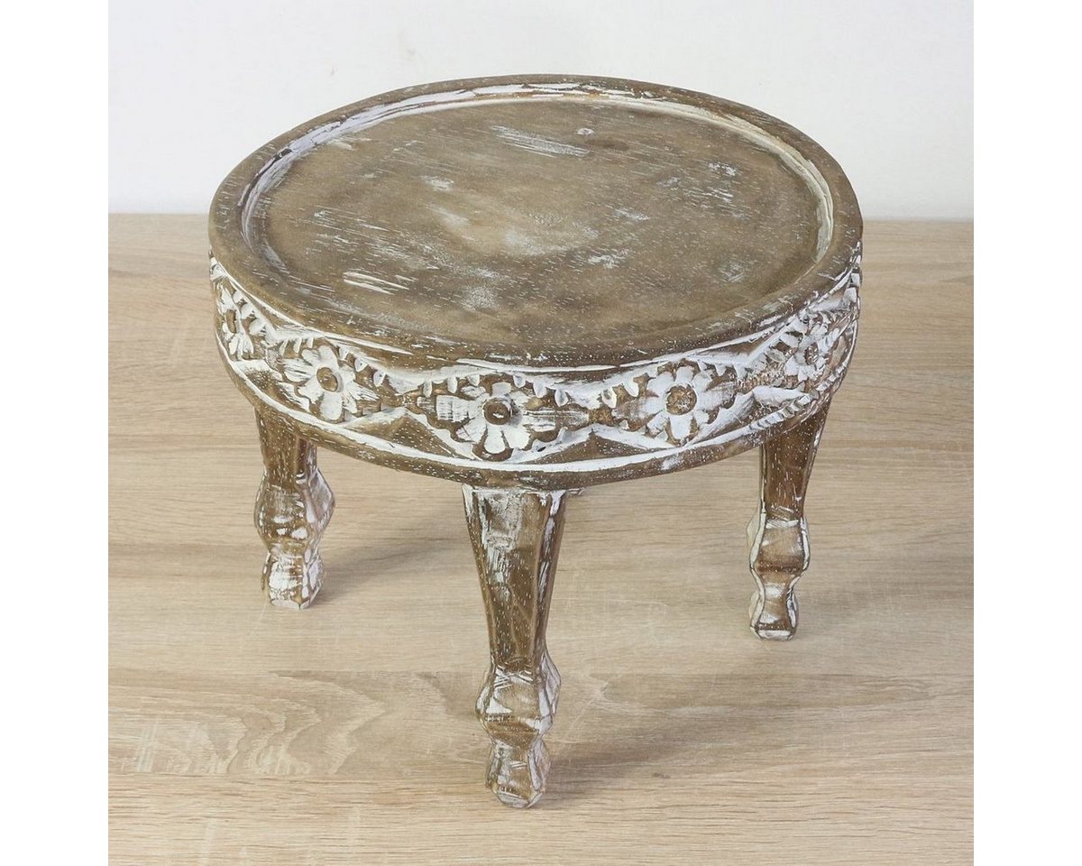 Thumbnail - Oriental Galerie Blumenhocker kleiner Blumentisch Rundhocker braunwash 25 cm (1 St)