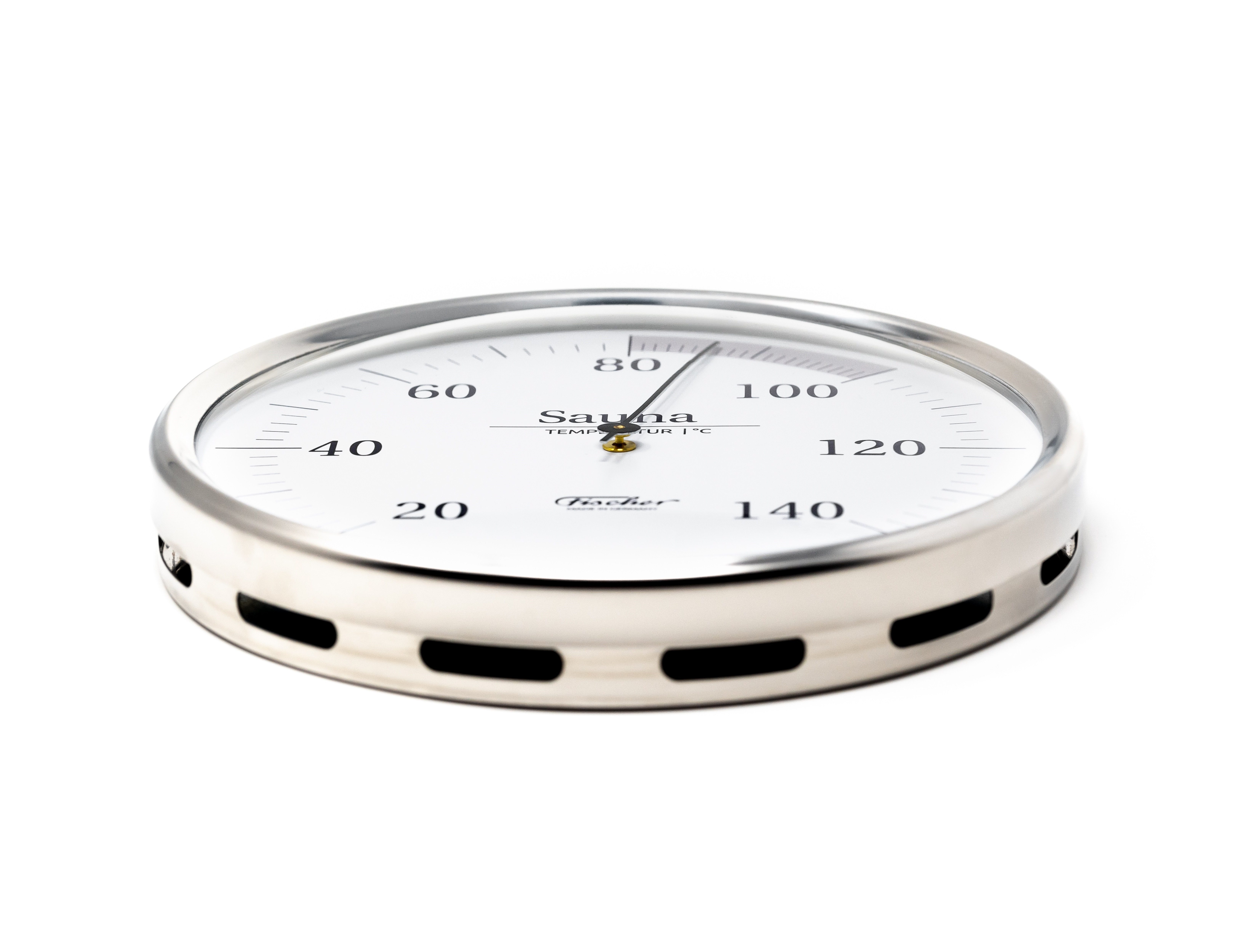 Fischer Raumthermometer Fischer 197.01 Sauna-Thermometer 130 mm Edelstahl Made in Germany