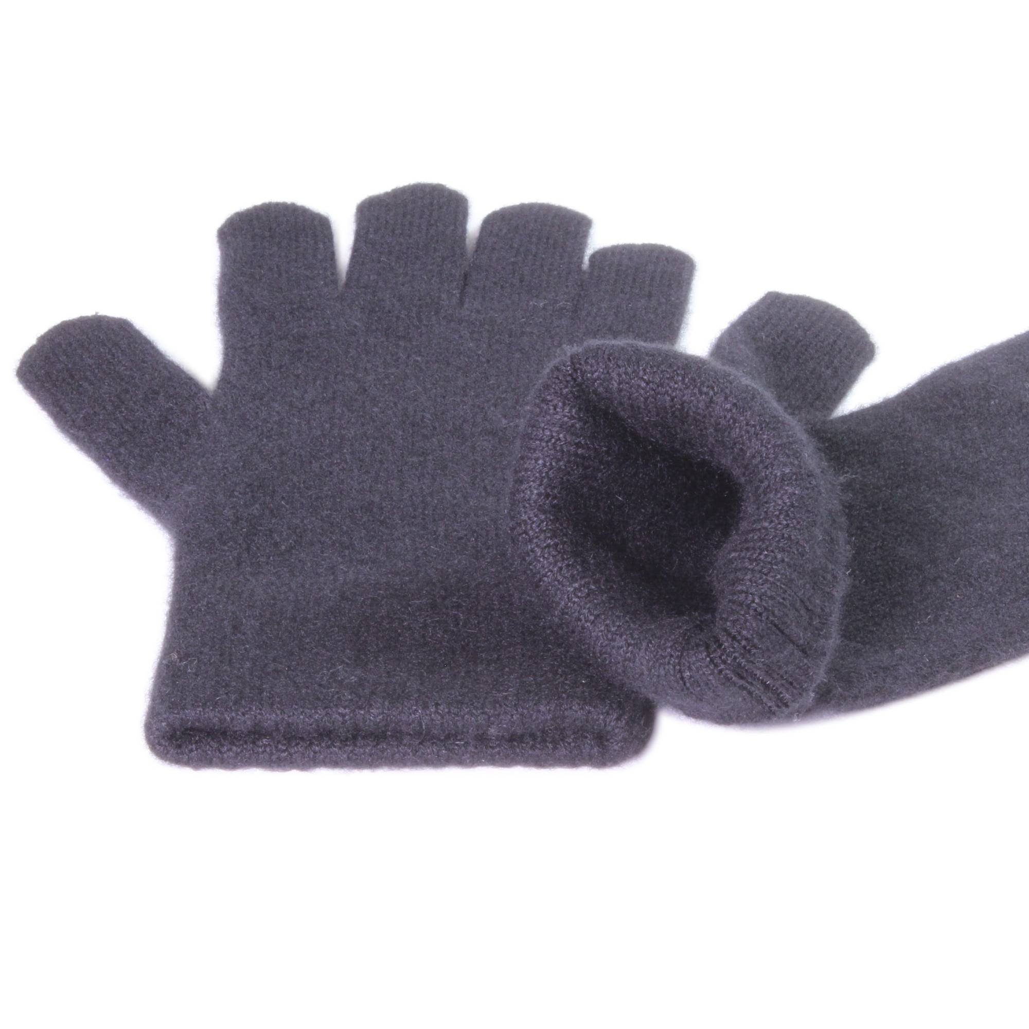 Kaschmir 100% Handschuhe Tumelo Strickhandschuhe HerrenSchwarz
