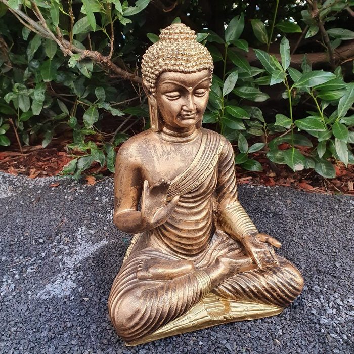 Aspinaworld Gartenfigur Meditierende sitzende Buddha Figur 45 cm wetterfest