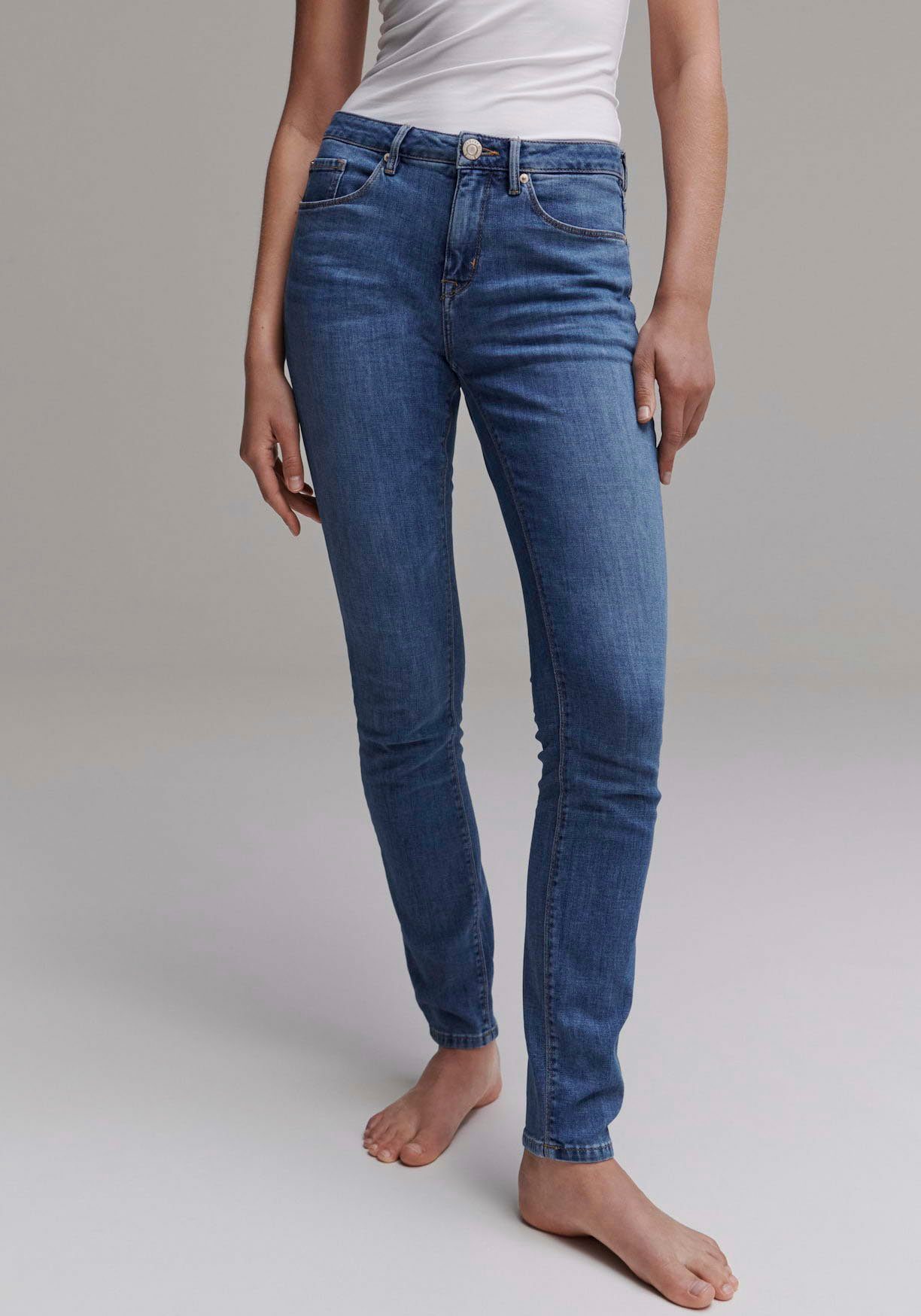 OPUS Skinny-fit-Jeans Elma in Used-Waschung ocean blue30