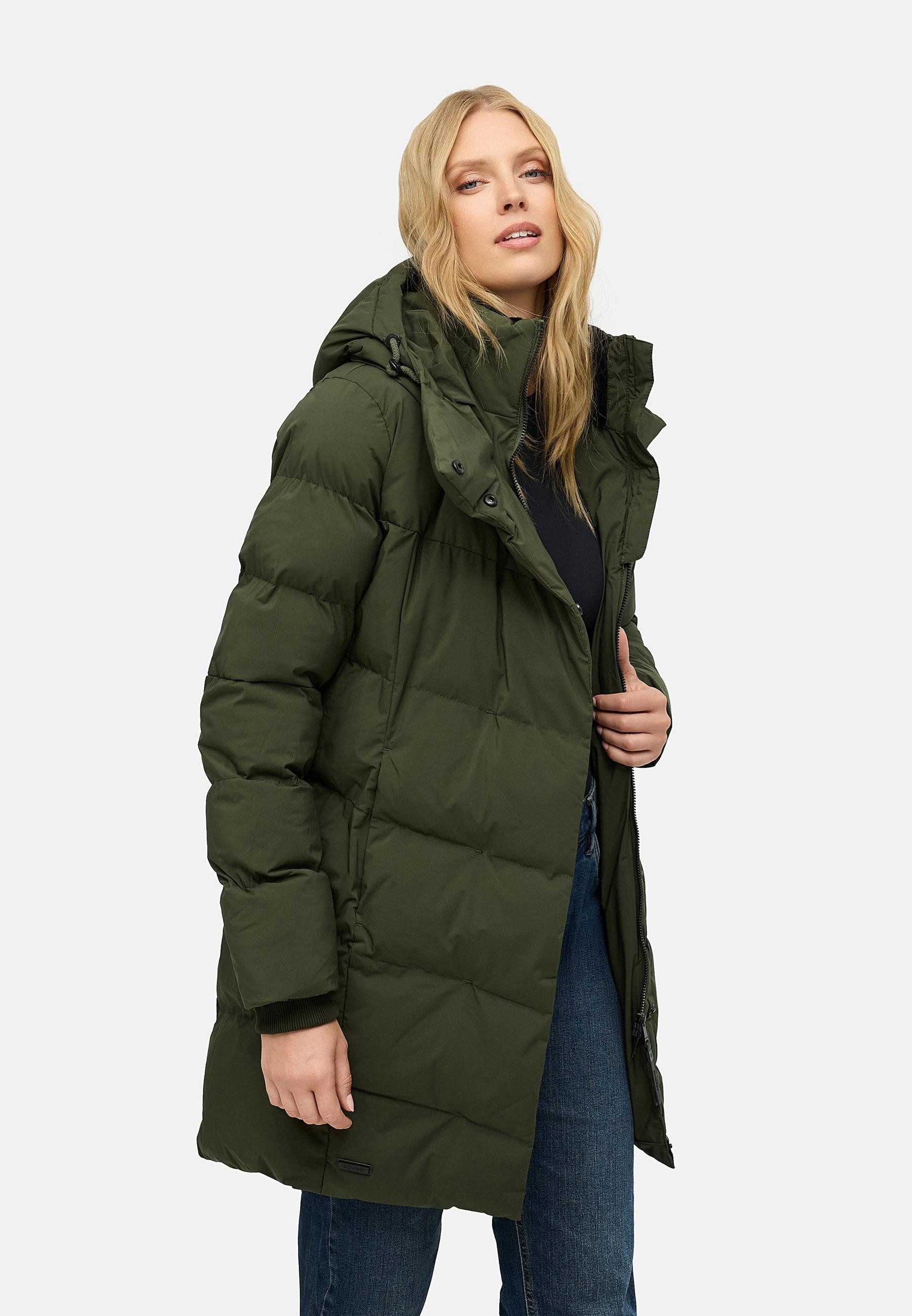 Ragwear Wintermantel Pavla Soft YOUMODO Wasserdichter Steppmantel mit Fleecekragen