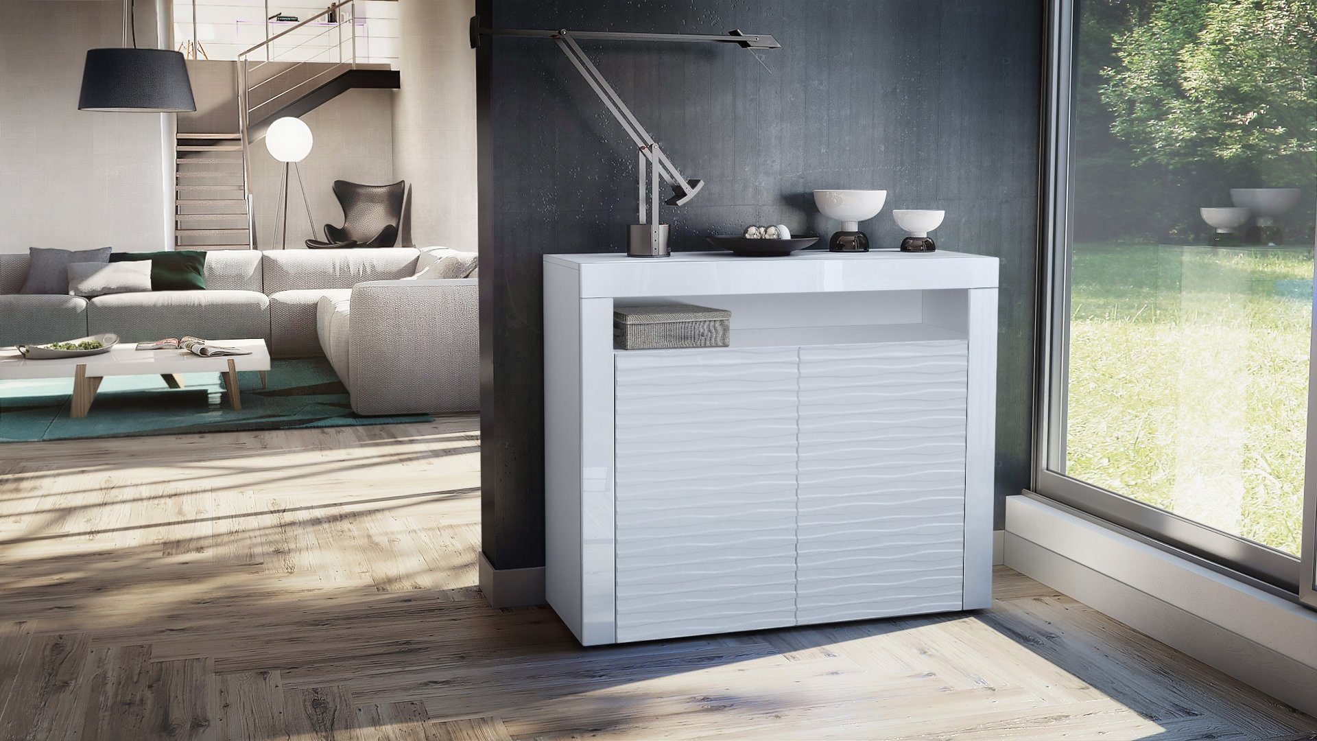 Vladon Sideboard Valencia 3D (Sideboard, mit günstig online kaufen