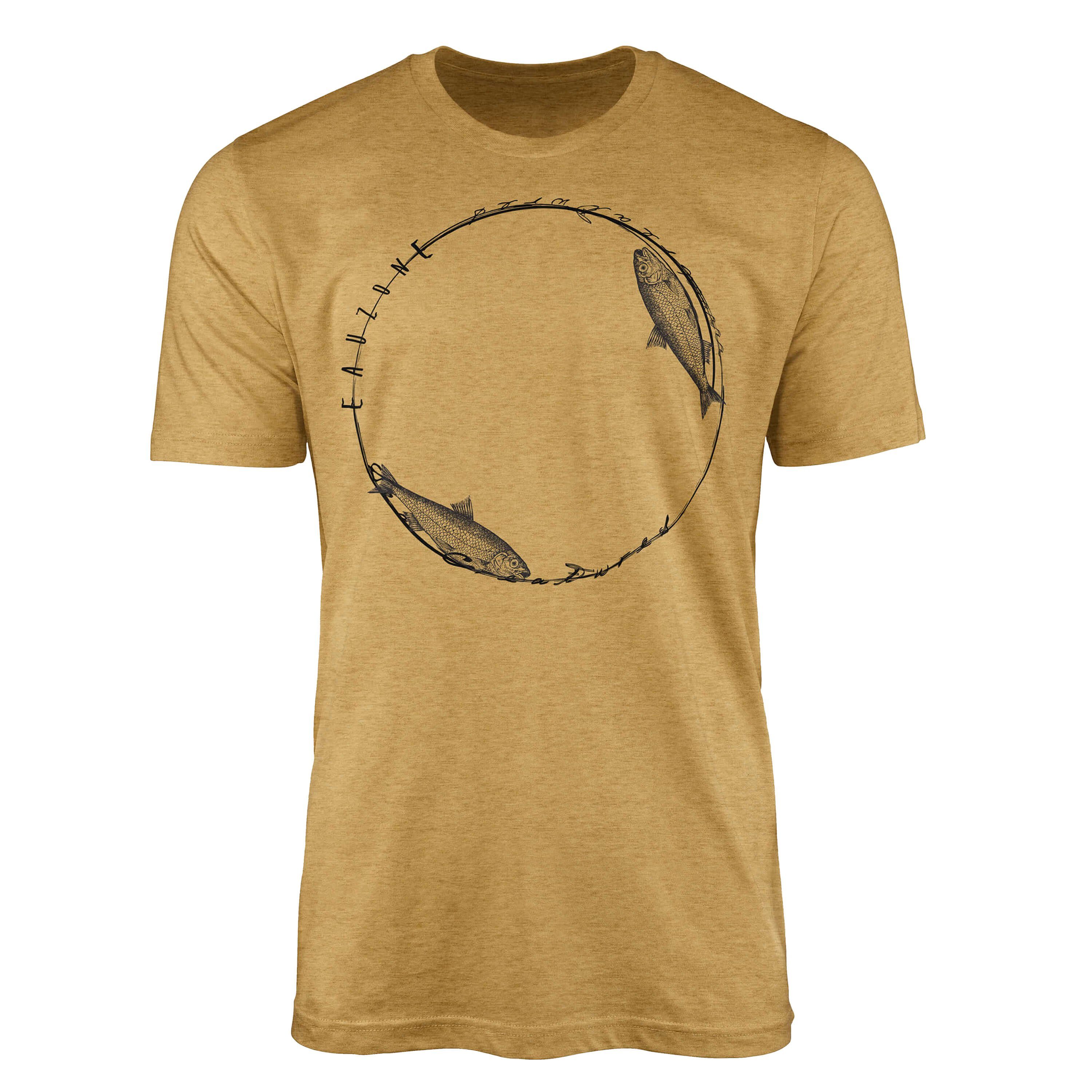 feine sportlicher Fische Sea - Tiefsee 039 T-Shirt Struktur und T-Shirt / Serie: Creatures, Gold Art Antique Sinus Schnitt Sea