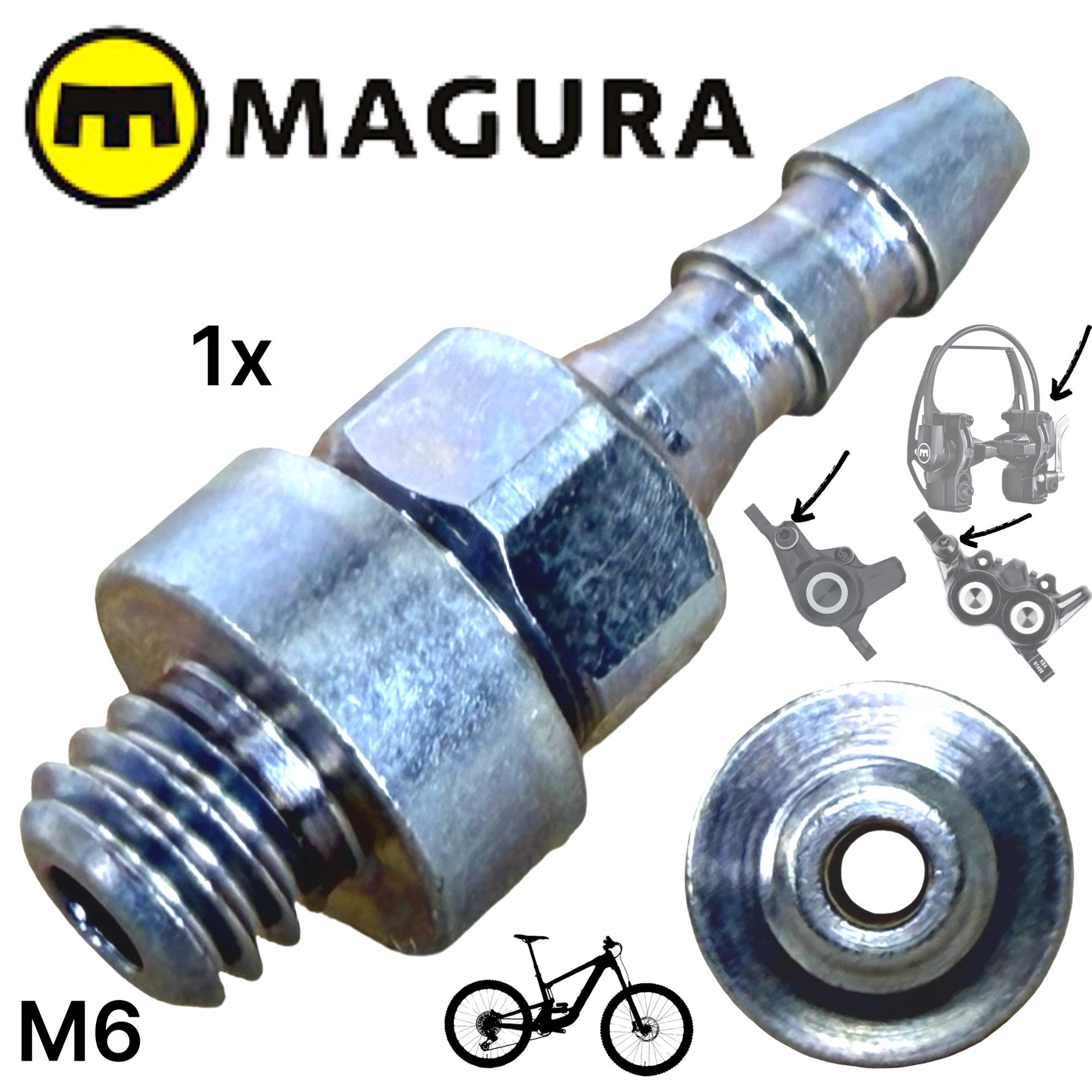 Magura Felgenbremse 1x Magura M6 Entlüftungsanschluss Service Befüllstutzen Fitting HS, MT