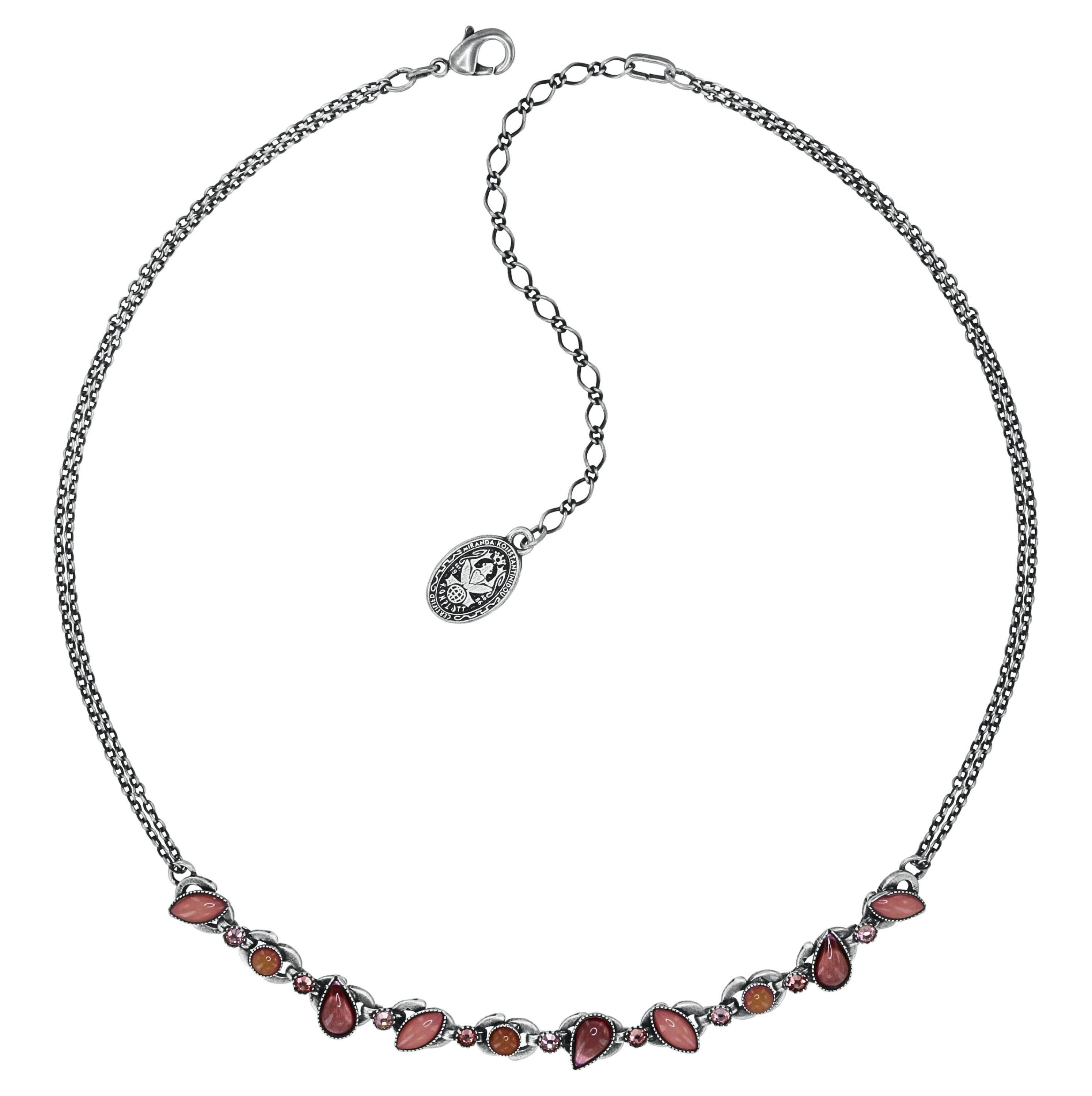 KONPLOTT Collier KONPLOTT Halskette Collier Little Colour Dance antik Silber Pink