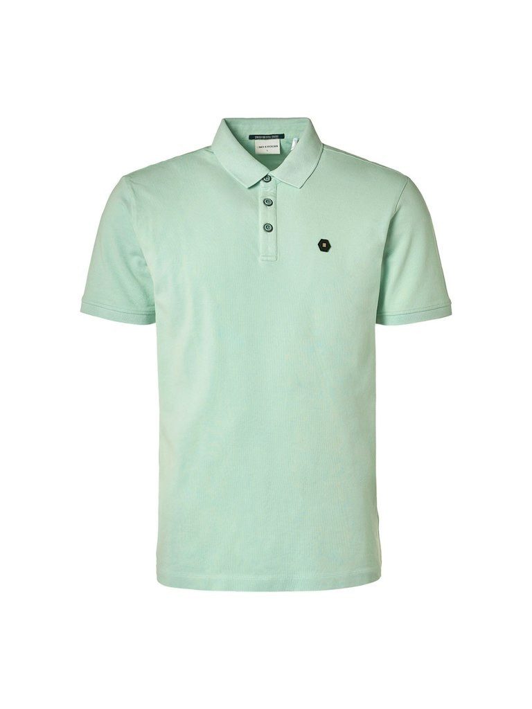 NO EXCESS T-Shirt Polo Pique Garment Dyed Mint