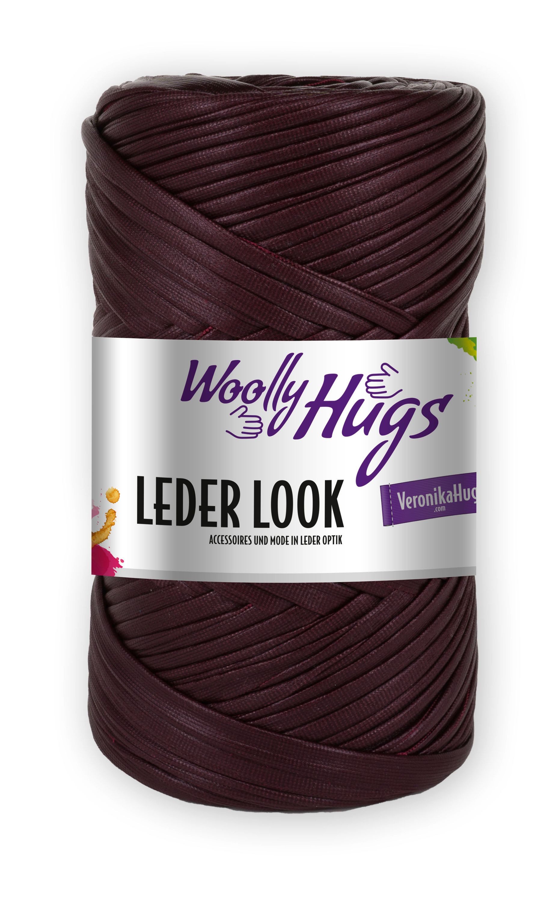 Woolly Hugs Woolly Hugs LEDER LOOK Häkelwolle, 80 m (Luxus-Garn mit Leder-Optik, ideal für DIY-Taschen), 200 g