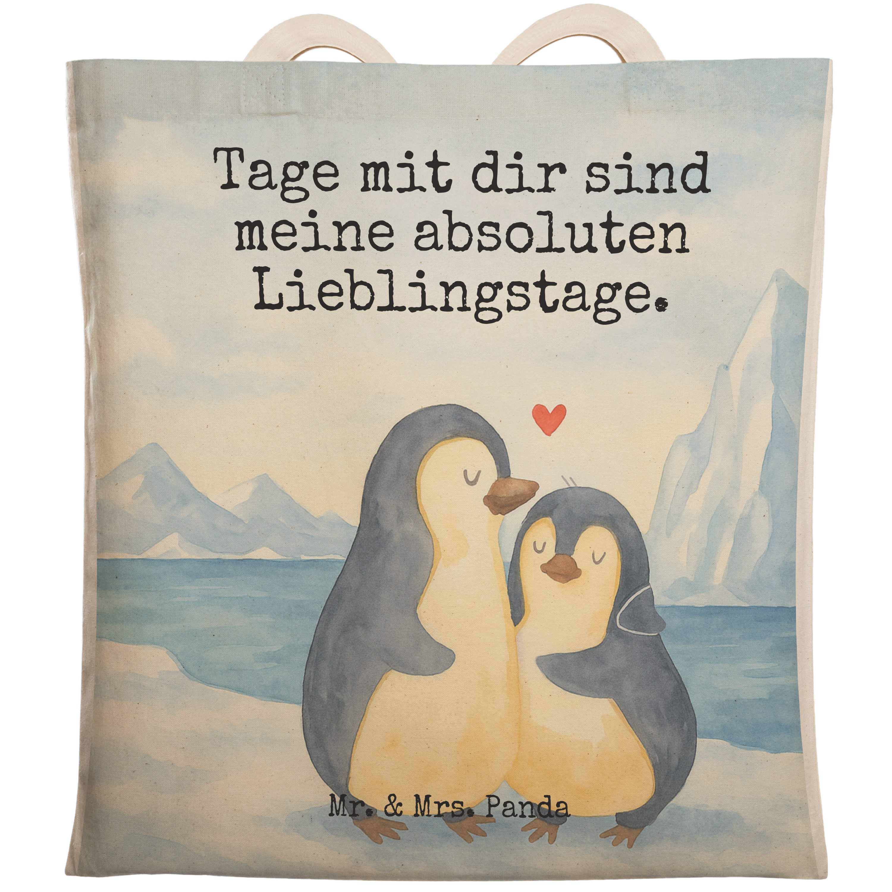 Tragetasche Pinguin umarmen Design, Tote Bag, Weiß, Liebe, Hochzeit, Bag, Beutelt