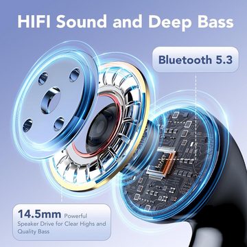 coioc Kabellos Bluetooth 5.3 mit 4 ENC Noise Cancelling Mic In-Ear-Kopfhörer (Kabellose Freiheit erleben mit hochwertigem Sound und Geräuschunterdrückung., 50H Earbuds Tiefer Bass, LED-Anzeige, IP7 Wasserdicht)