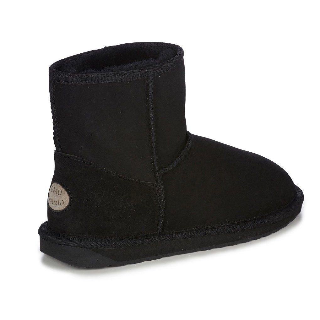 Emu Australia Stinger Mini (weiches doppelseitiges Lammfell) schwarz Damen Winterstiefel