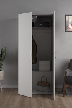 Home affaire Kleiderschrank graue Stangengriffe, einfache Selbstmontage, 175,4 x 77,6 x 49,5 cm