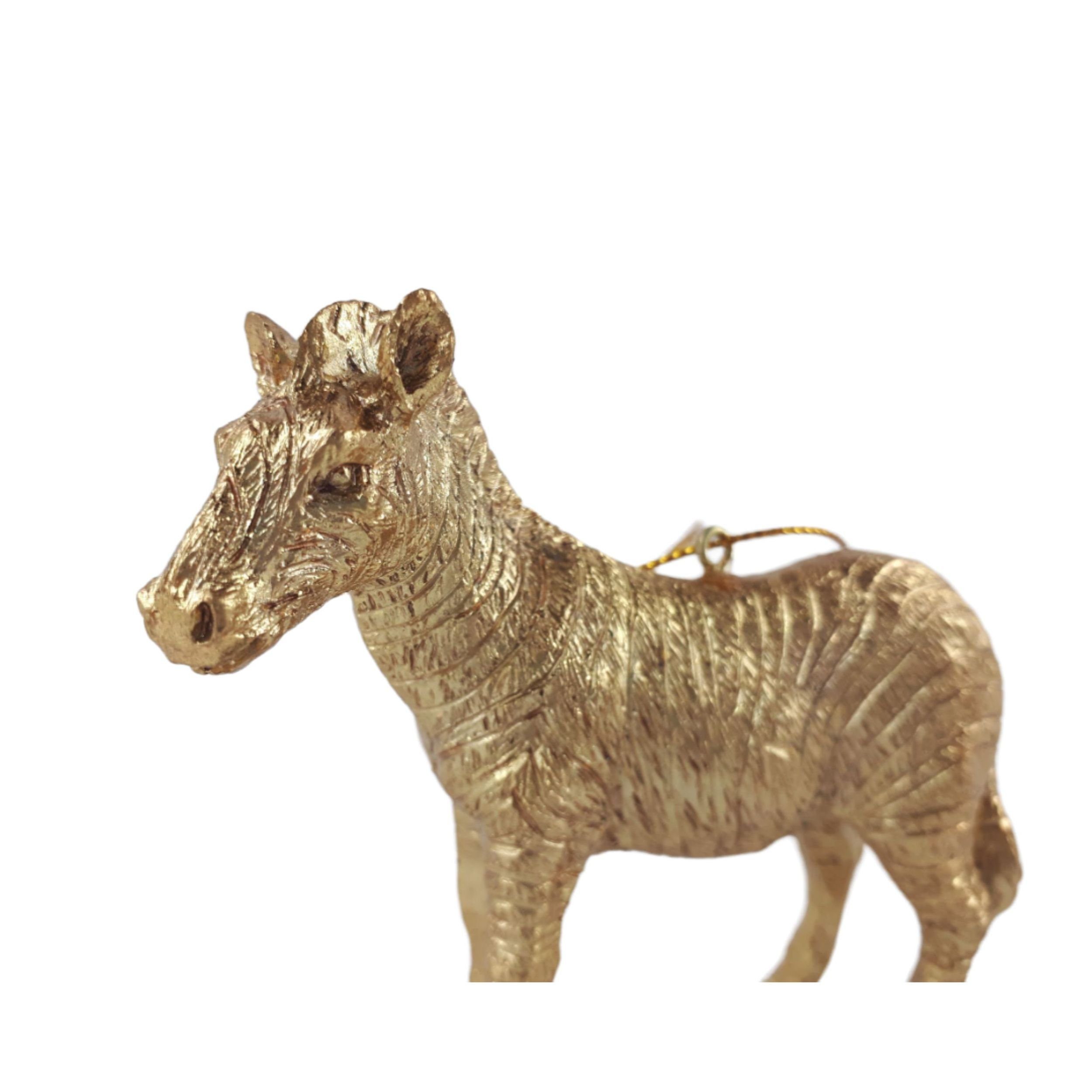 BV Deko Gold Zebra Anhänger Kersten 9cm Christbaumschmuck