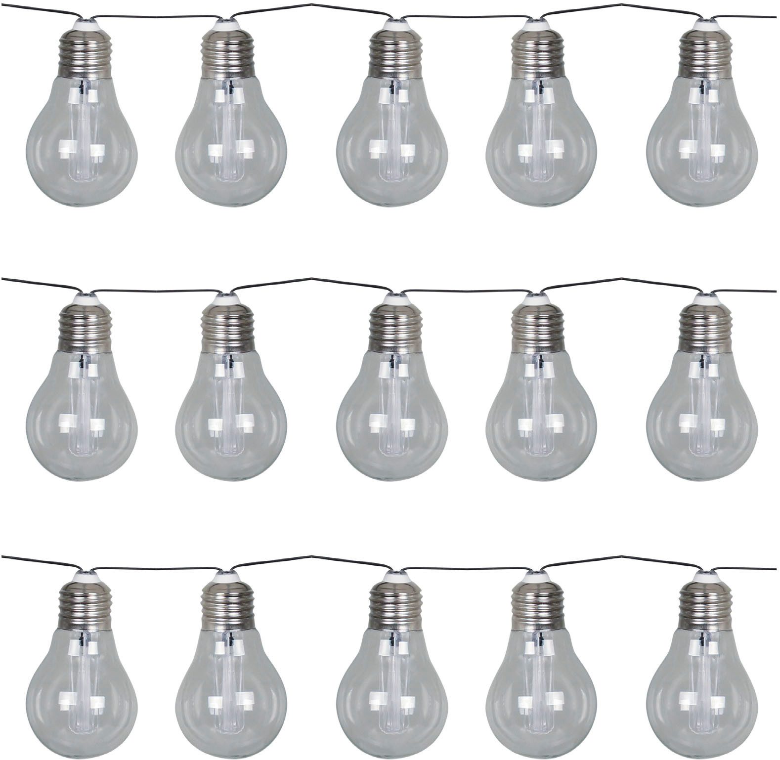 Luxform Lichterkette Solar-Lichterkette Corfu Partybeleuchtung - 15xLED, Aus Glas gefertigt