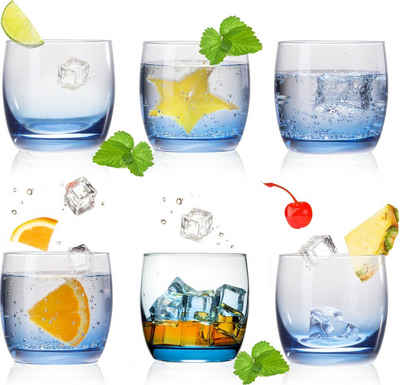 PLATINUX Glas »Trinkgläser«, Glas, Dunkelblau Ombré 200ml (max. 320ml) Set 6 Teilig Wassergläser Saftgläser
