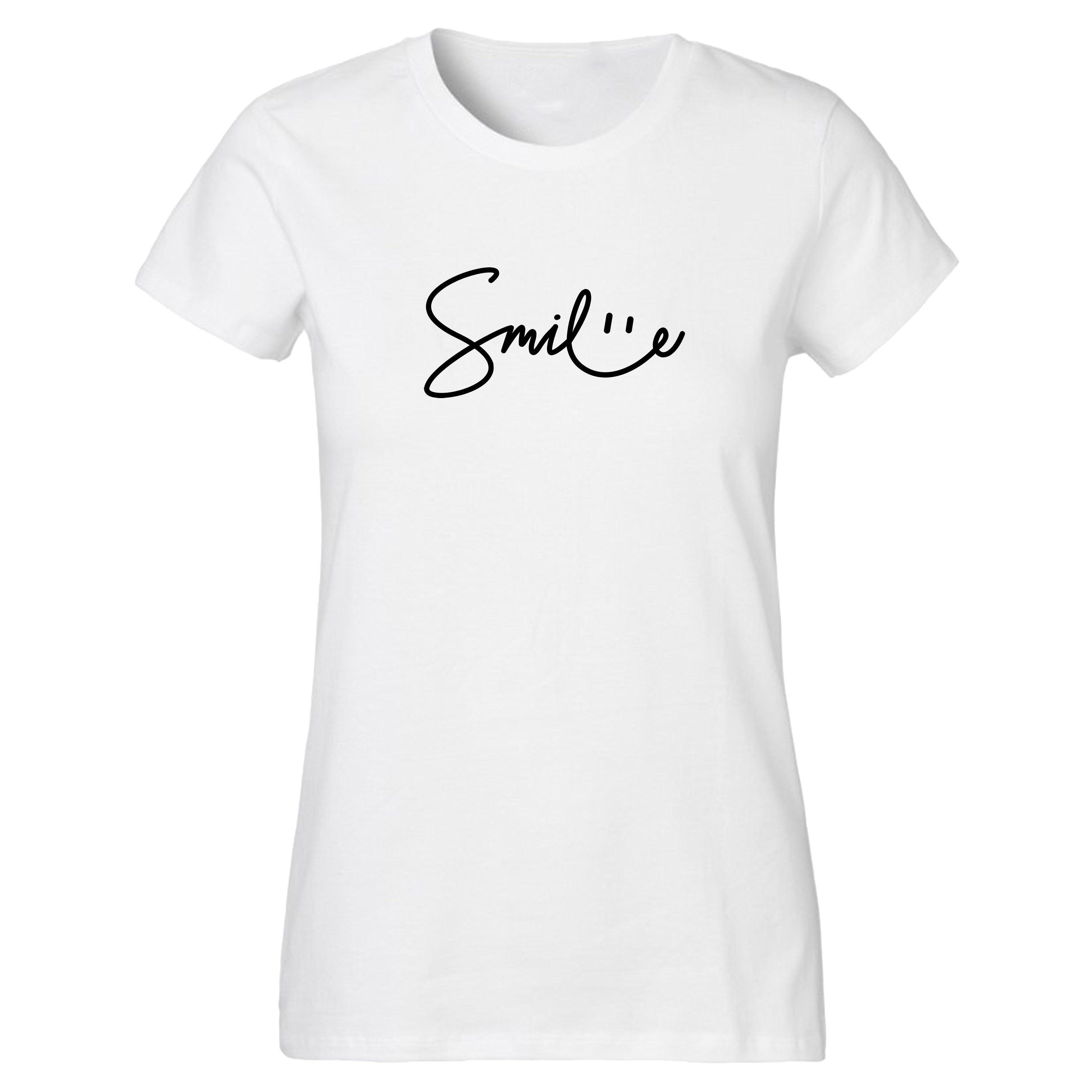 Banco T-Shirt Damen Smile Sommer Unifarben hochwertiger Print