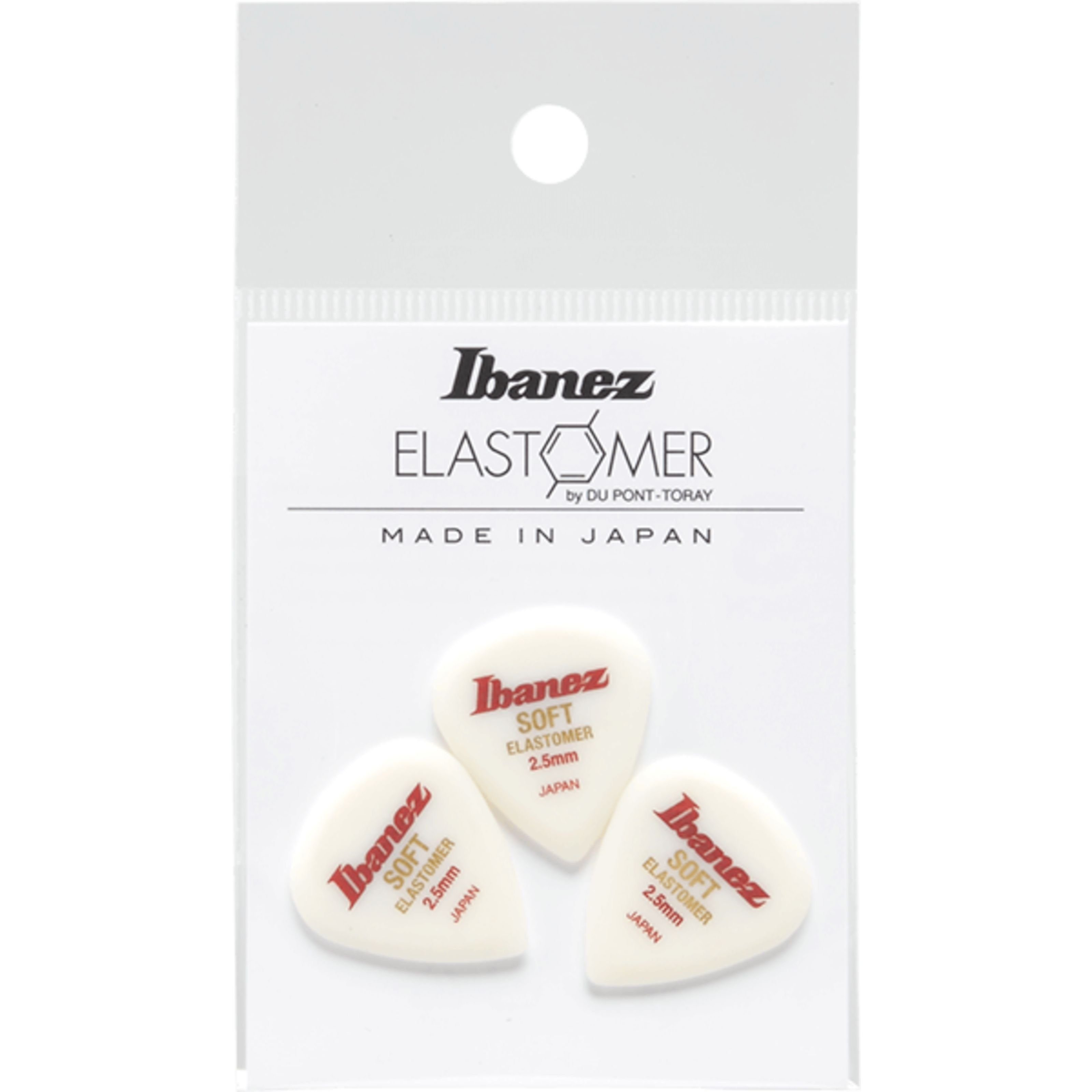 Ibanez Plektrum, BELJ1ST25 Elastomer Picks Soft White - Plektren Set