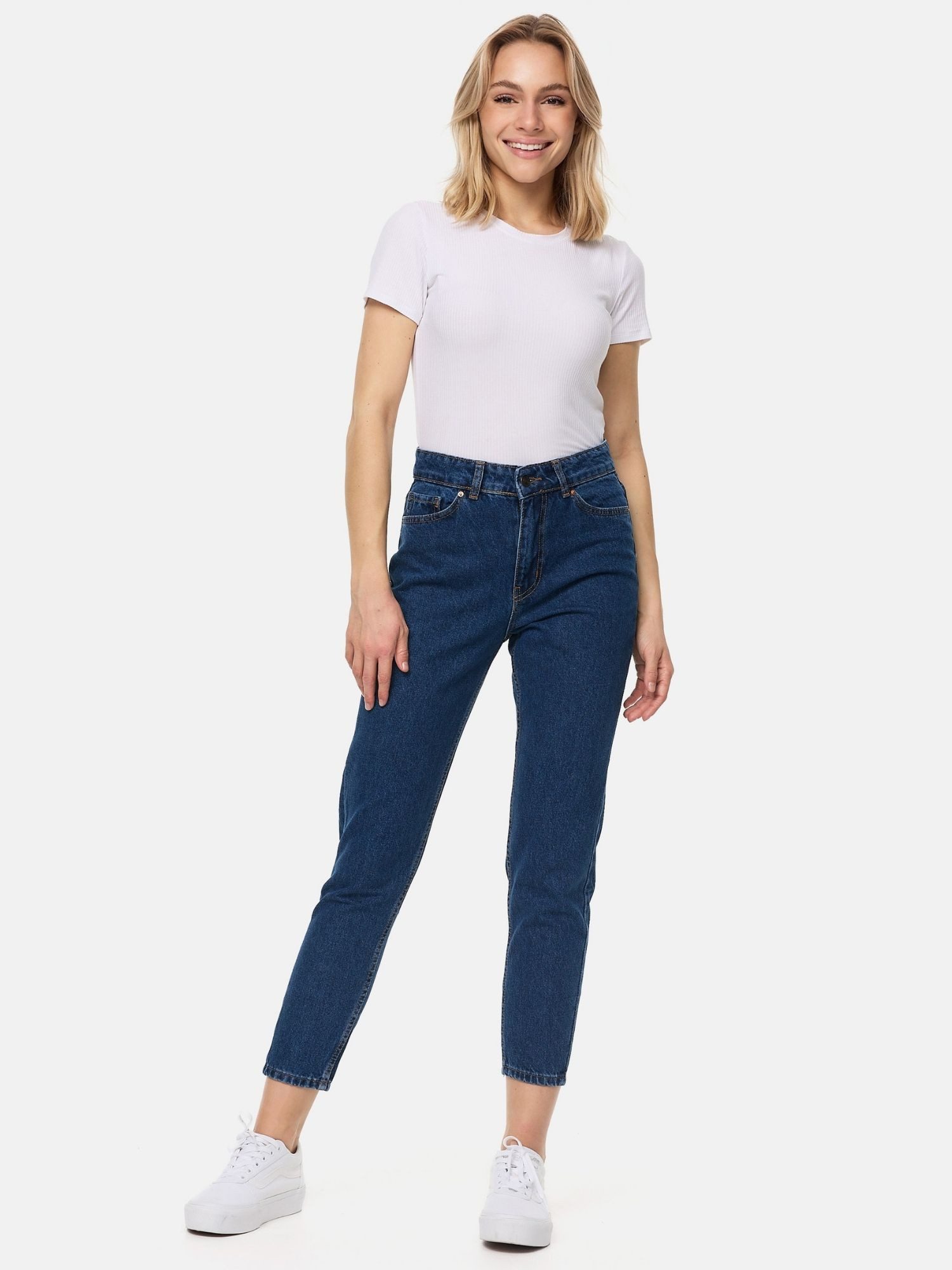 Tazzio Mom-Jeans F129 Mom Fit Schnitt, High Waist, lockere Passform, Tapered Leg