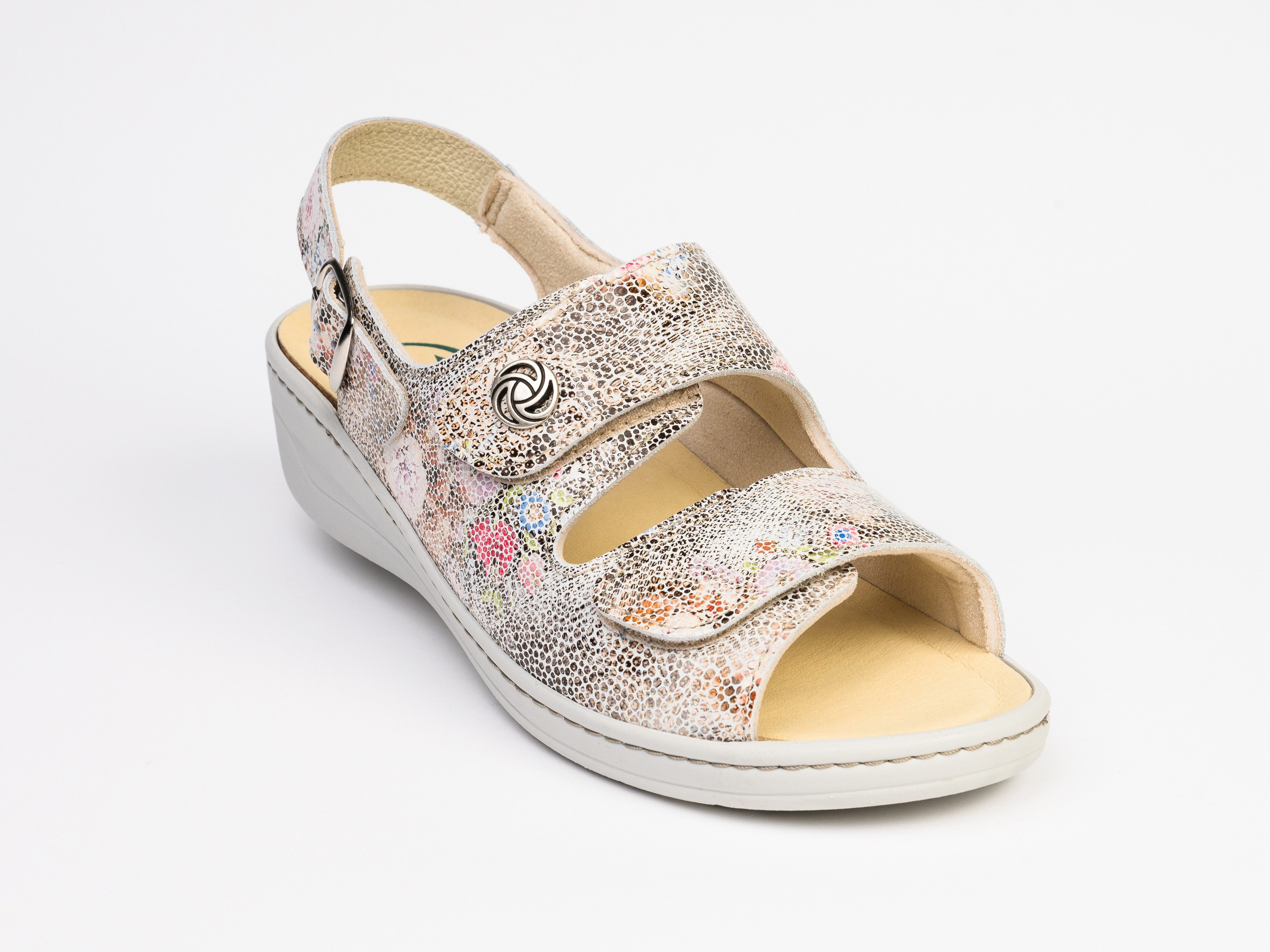 Franken-Schuhe Art. 270-W26 Farbe: bella Damen Sandale (mit loser Einlage und STRETCH geeignet bei Hallux Valgus -" Made in Germany) Weite "H-plus"