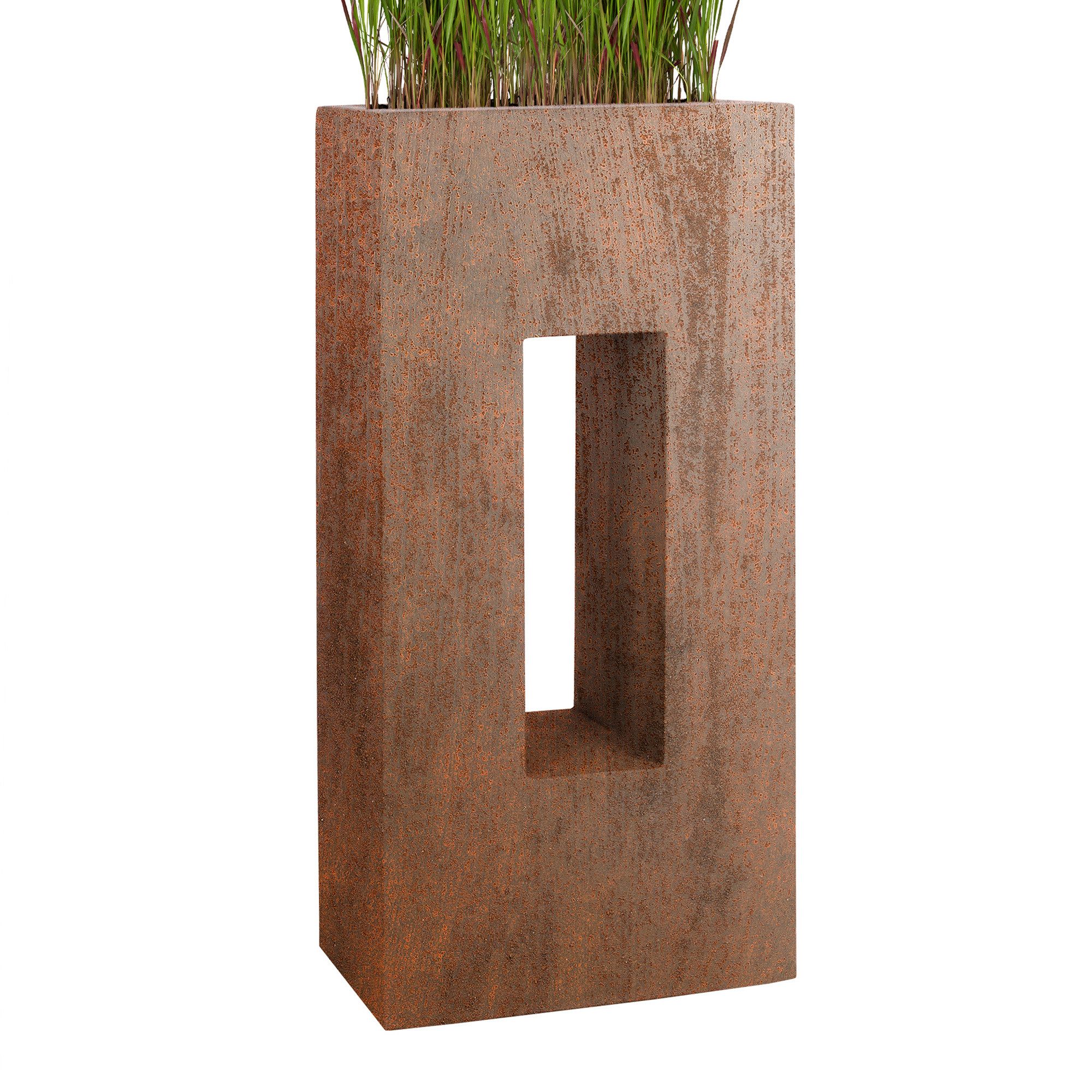 Pflanzwerk® Hochbeet Pflanzkübel VISTA Premium Blumenkübel aus Fiberglas mit Lotus-Effekt, Fiberglas - Handgefertigt - Rechteckig - Frostbeständig