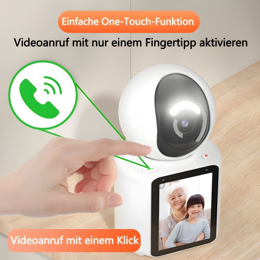 Forrlite Video Baby Monitor with Camera, 2.4 GHz WiFi Surveillance Camera, HD 1080P Indoor Camera, One-Click Video Call, Two-Way Talk, 360° Baby Monitor, Motion Detection, Automatic Tracking, iOS/Android Support, for Babies/Pets/Home