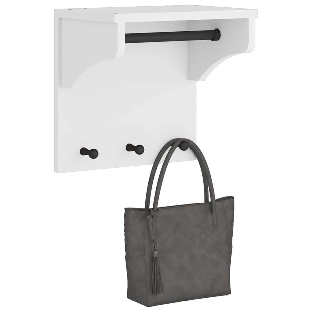 vidaXL Garderobenständer Wandgarderobe SANDNES Weiß 43x30x42 cm Massivholz Kiefer, (1 St)