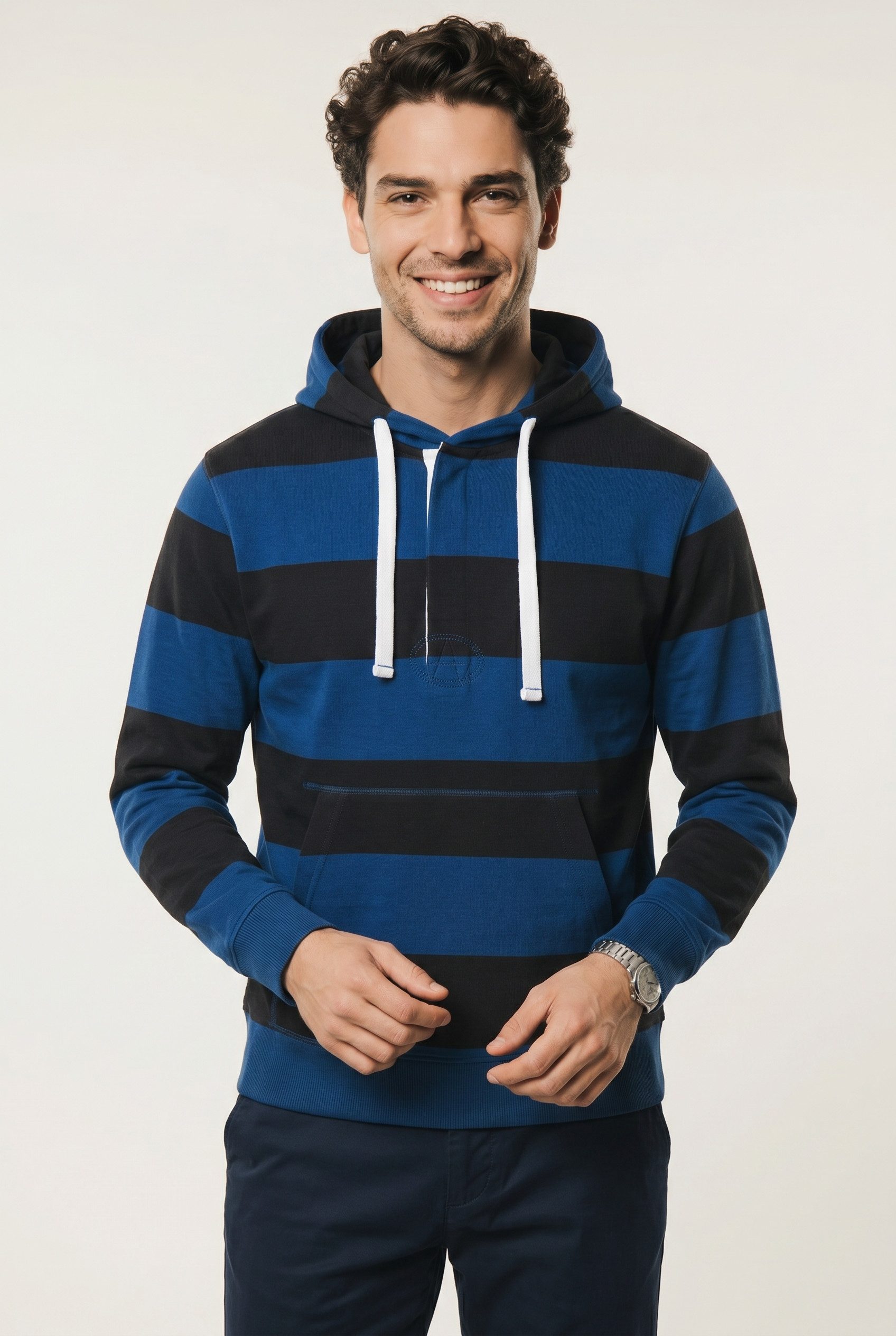 Pepe Jeans Hoodie JOE STRIPES HOODIE mit verdeckter Knopfleiste